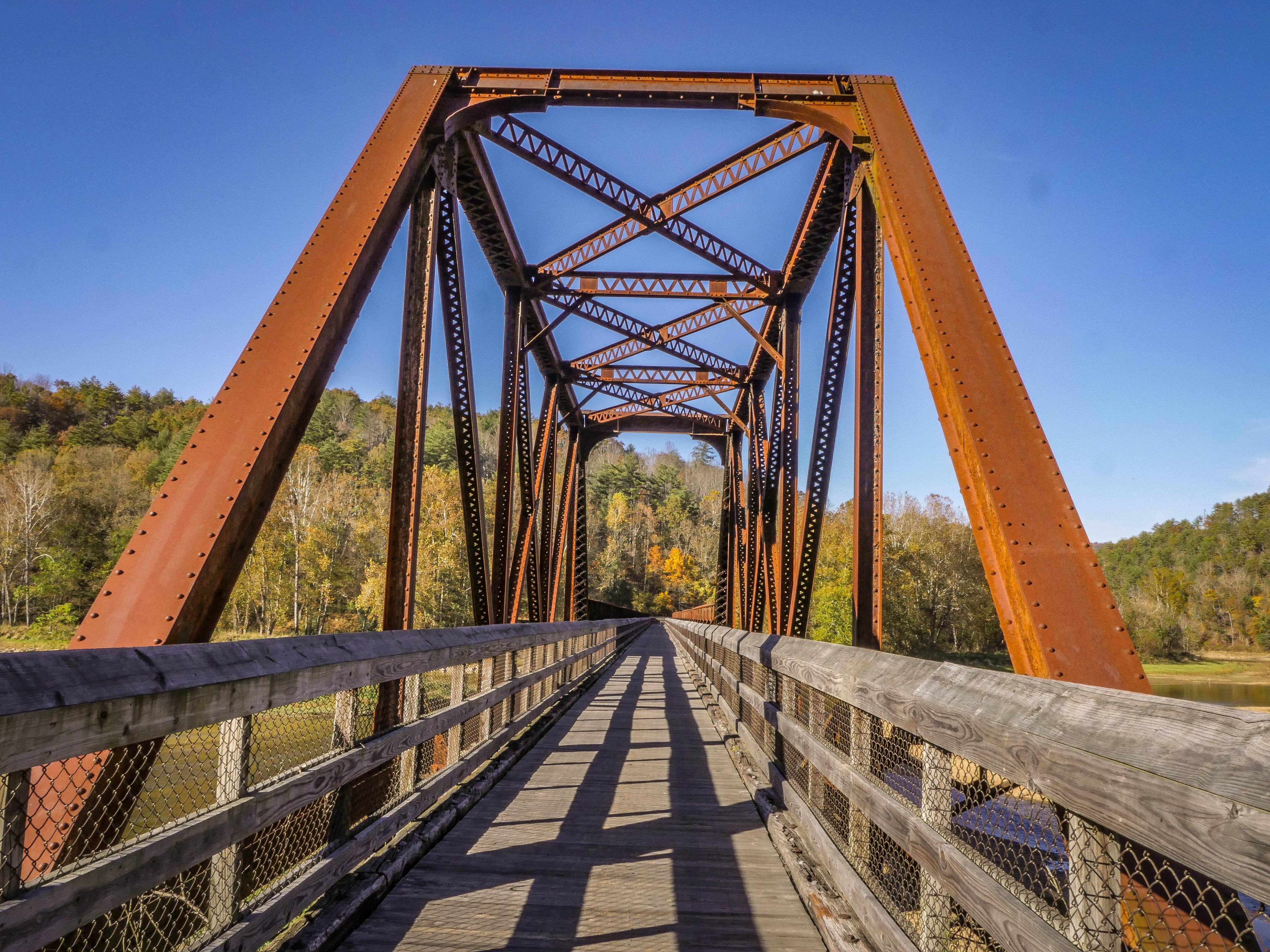 the way forward, park, direction, architecture, trail, Nature, no people, rural, Trestle, bridge - man made structure, wooden, clear sky, countryside, sunlight, HD Wallpaper