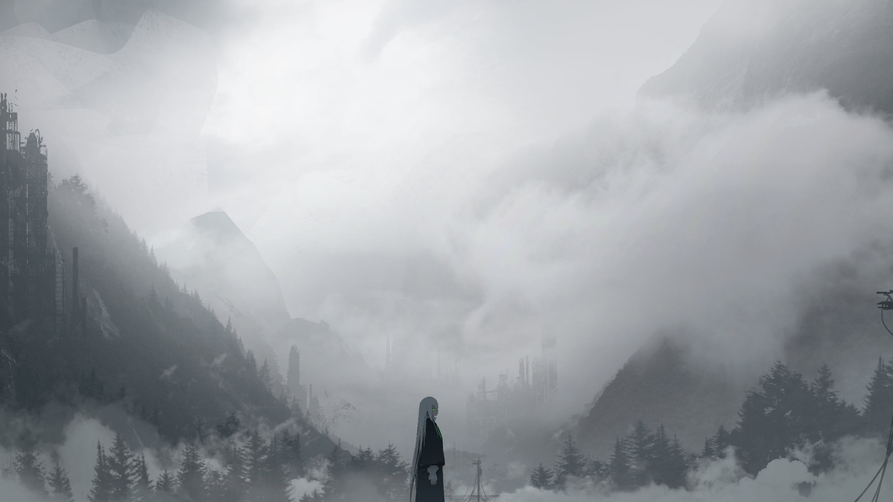 Fog, Original, Anime, Girl, 2K, HD Wallpaper