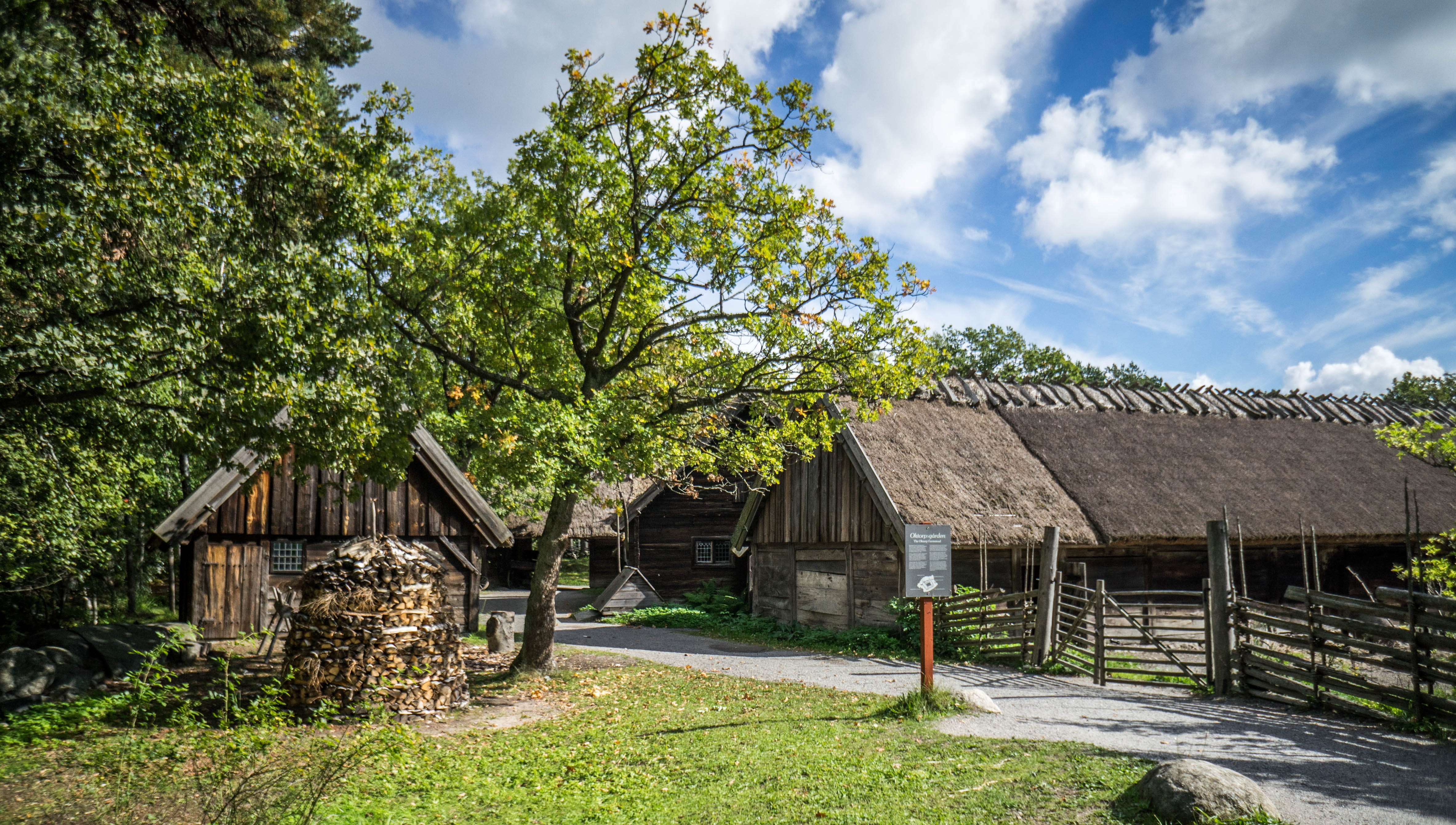 structure, sky, rough, architecture, landscape, residential district, old, Sweden, outdoor, traditional, built structure, sunlight, hut, outdoors, cloud - sky, HD Wallpaper