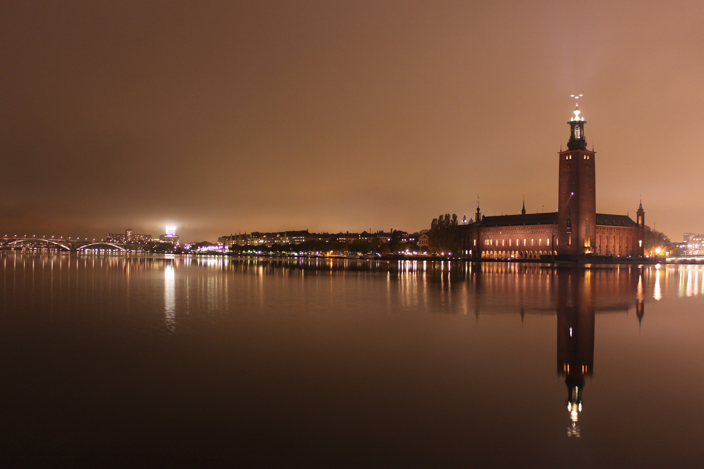 no people, near, sky, sweden, panorama, tourism, building, black, outdoors, concrete, outdoor, cityscape, view, scandinavia, skyline, gray, 1080P, water, HD Wallpaper