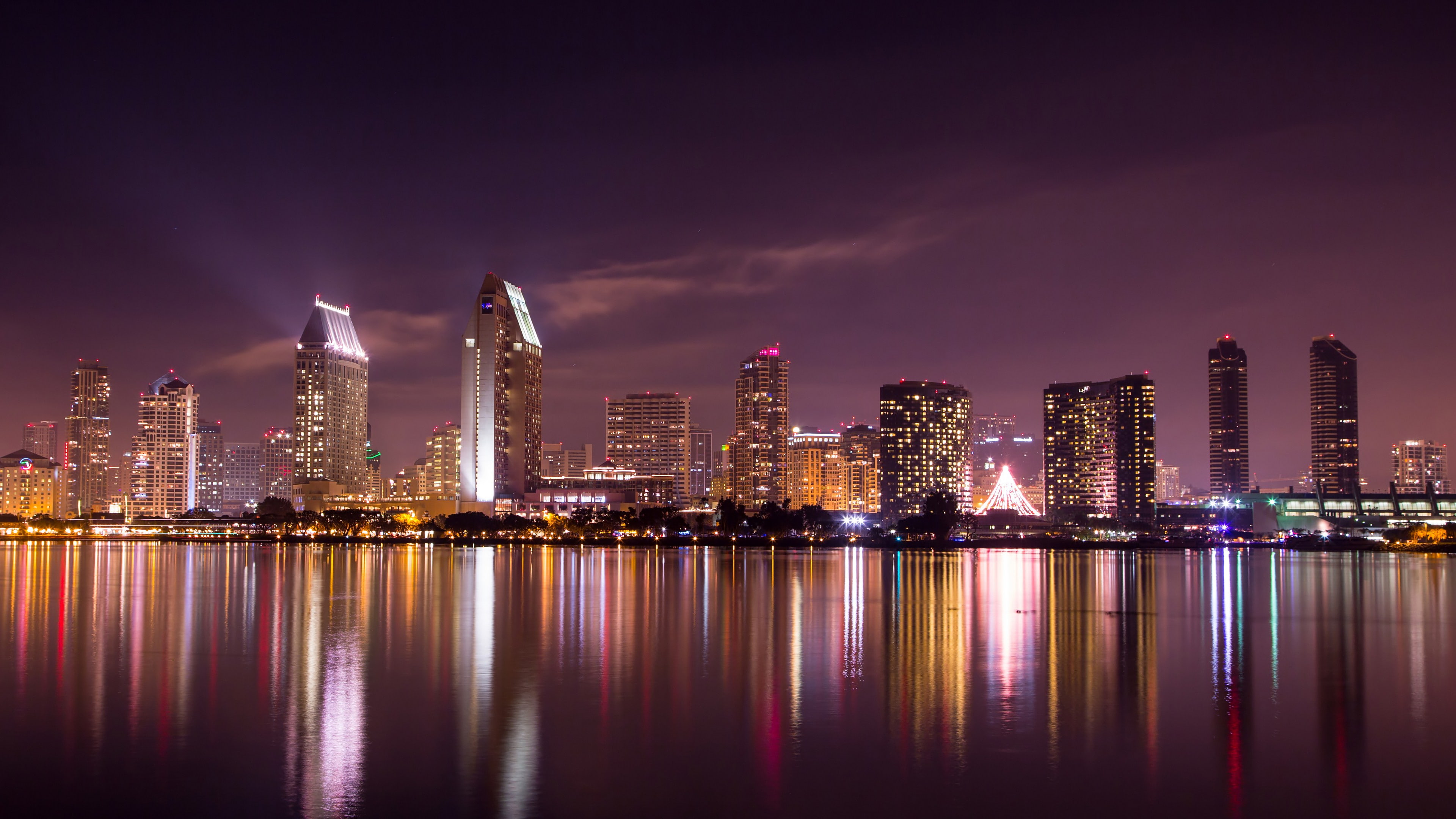 4K, night, Landscape, twalight, lake, doha, sunset, nature, ultrahd, HD Wallpaper