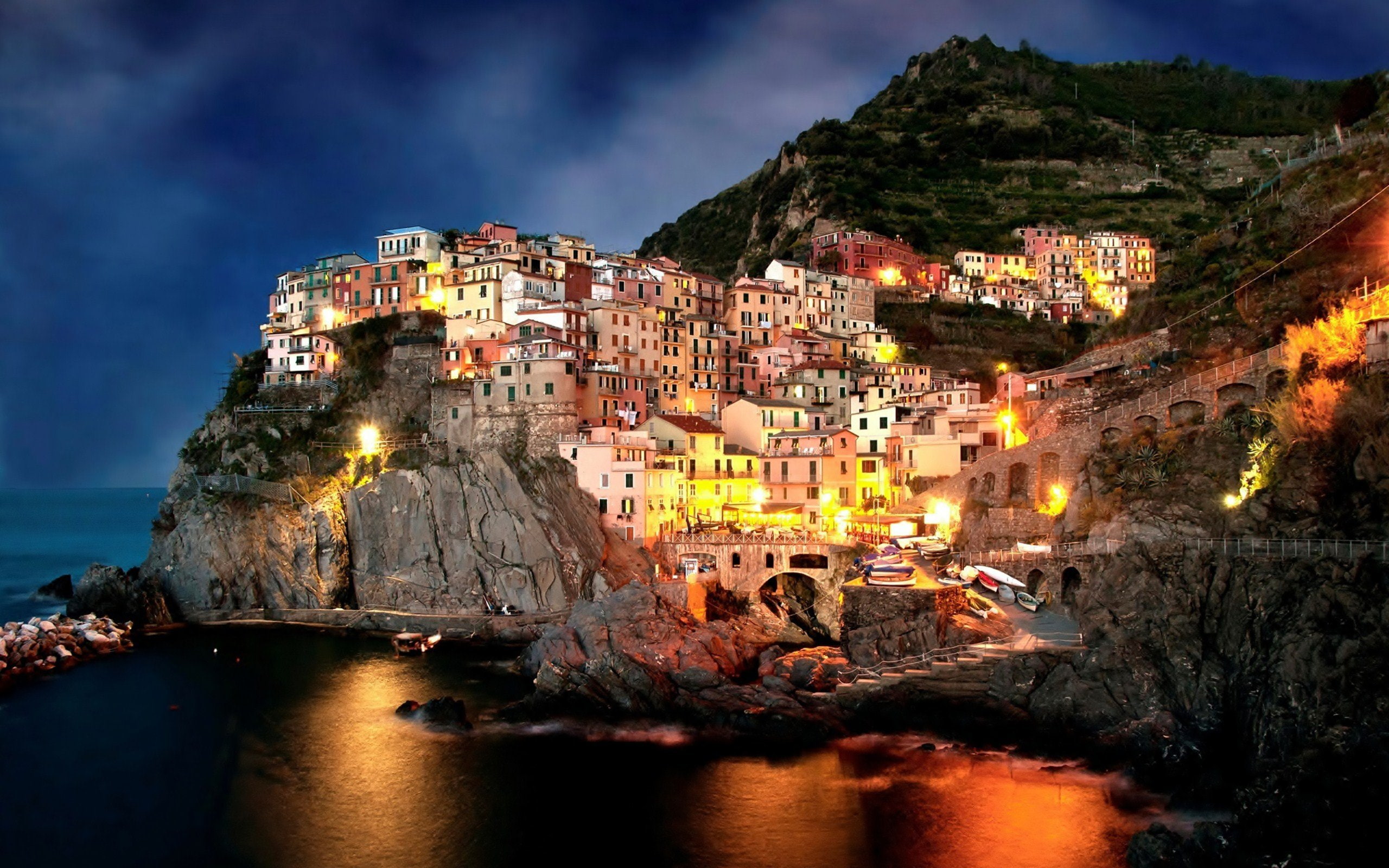  2K, landscape, cliff, city, ultrahd, ocean, nature, cloud, HD Wallpaper