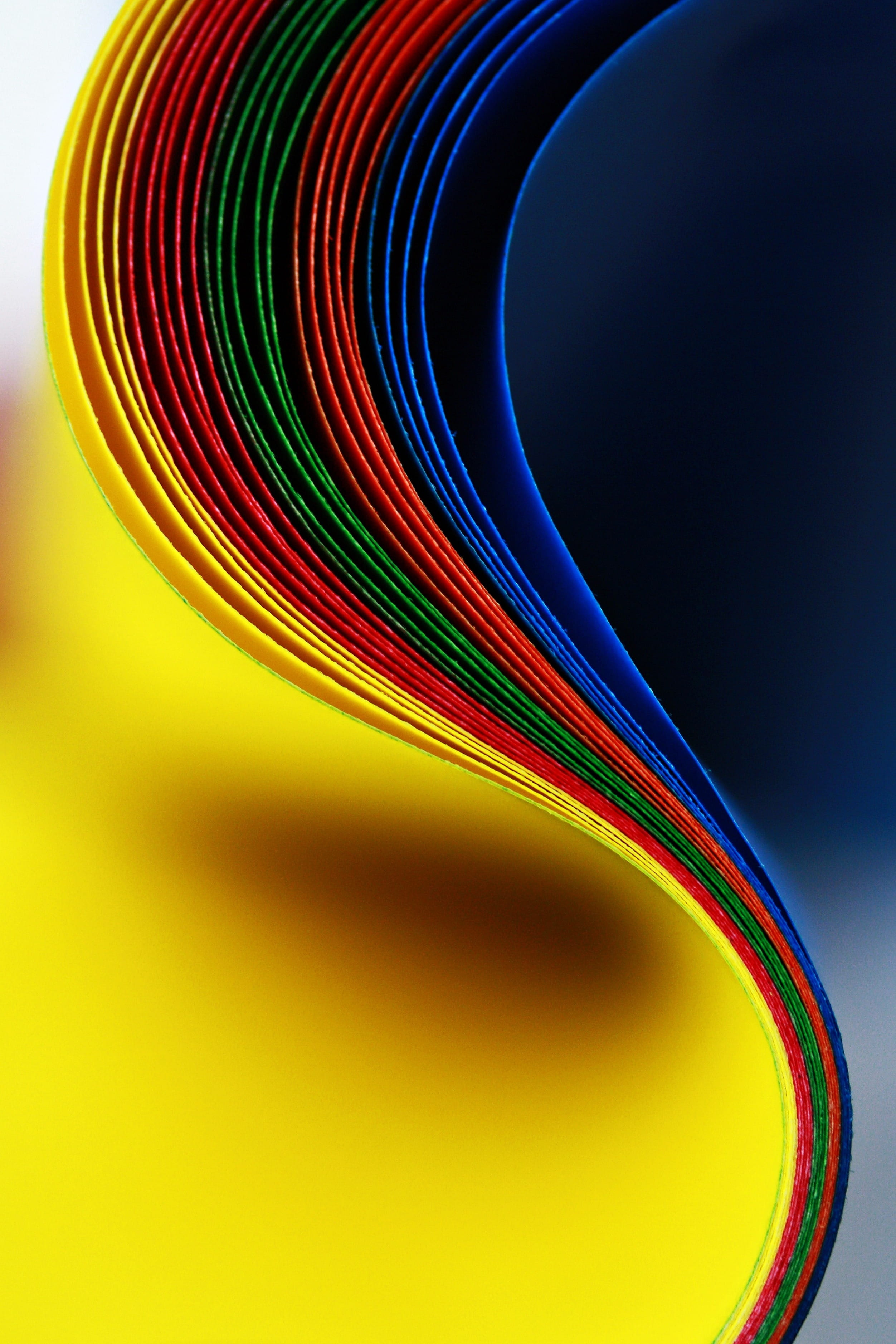 abstract, lot, multi Colored, speed, unusual, close-up, light - natural phenomenon, art and craft, studio shot, yellow, curve, shiny, warp, red, illuminated, Phone HD Wallpaper
