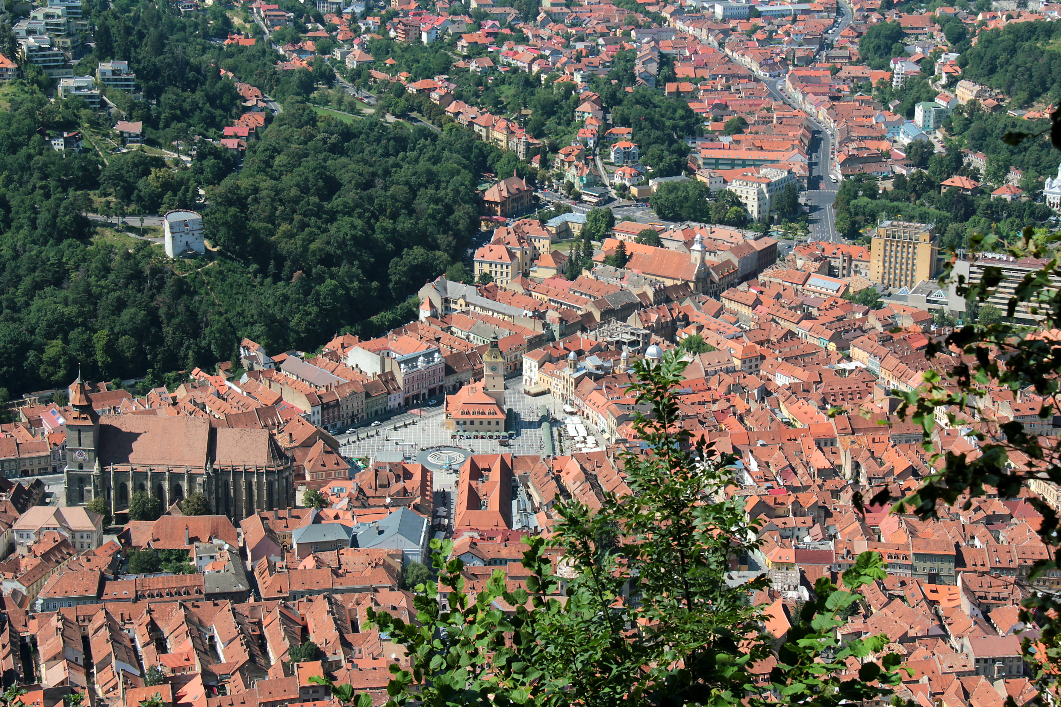 romania, high angle view, travel destinations, plant, roof, crowded, house, 2K, no people, town, tree, building exterior, architecture, built structure, HD Wallpaper