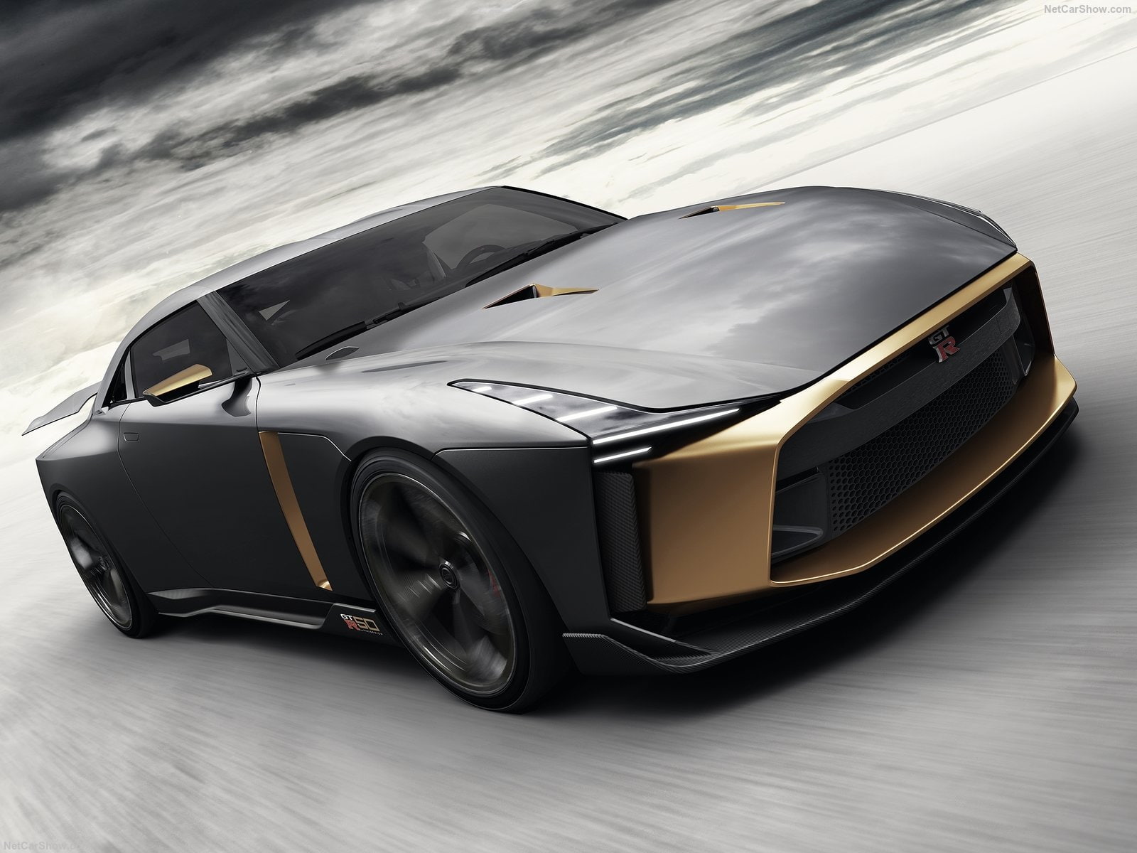 Nissan GTR, 720P, Nissan GT-R50 by Italdesign Concept, front angle view, car, HD Wallpaper