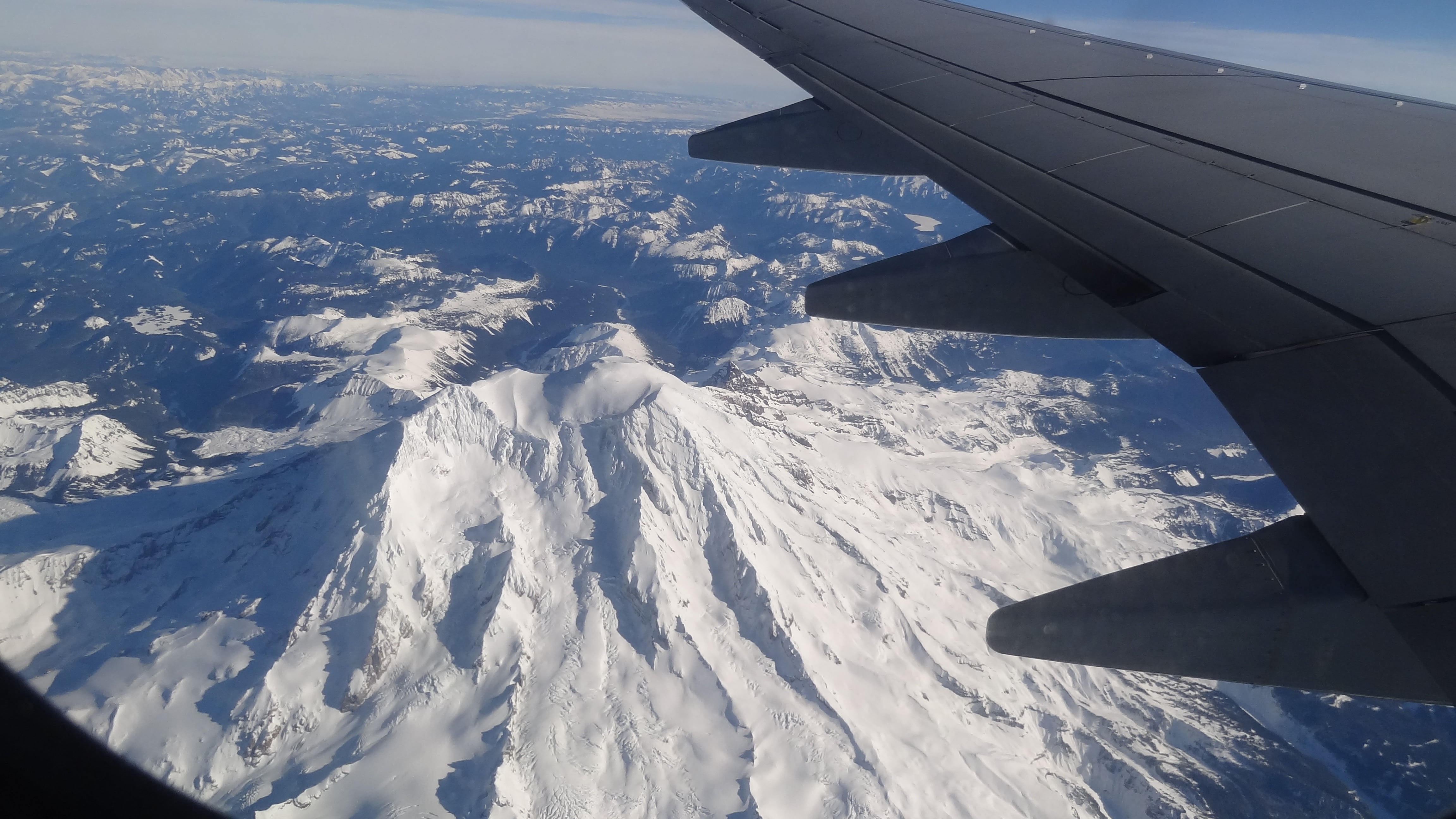 air vehicle, mount, view, aircraft wing, landscape, travel, day, mid-air, beauty in nature, scenics - nature, transportation, aeroplane, rainier, mountain, HD Wallpaper