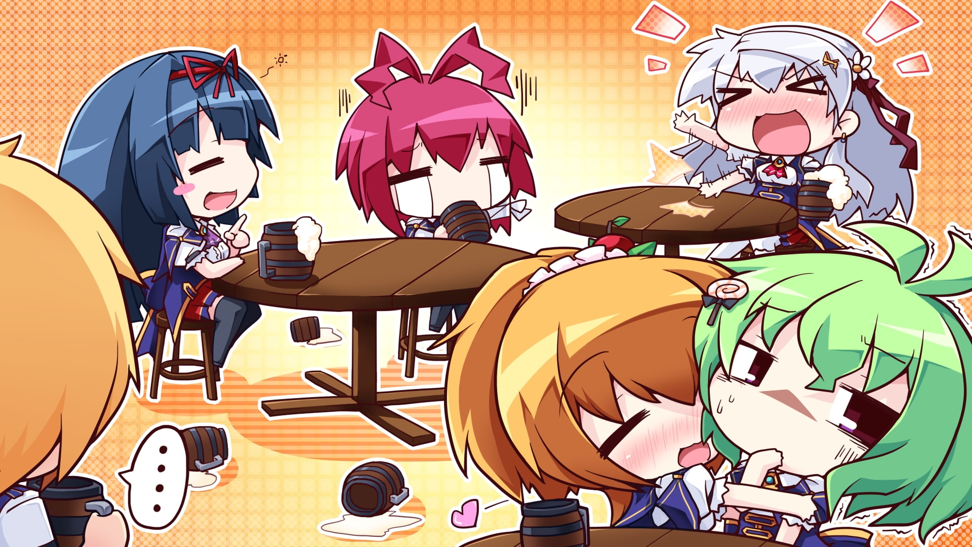 Justy×Nasty ~Maou Hajimemashita~, 1080P, Kagami Hibiki, Kuroki Kirie, Anime, Kamui Mikaru, Onose Mana, Ootsuki Karin, HD Wallpaper