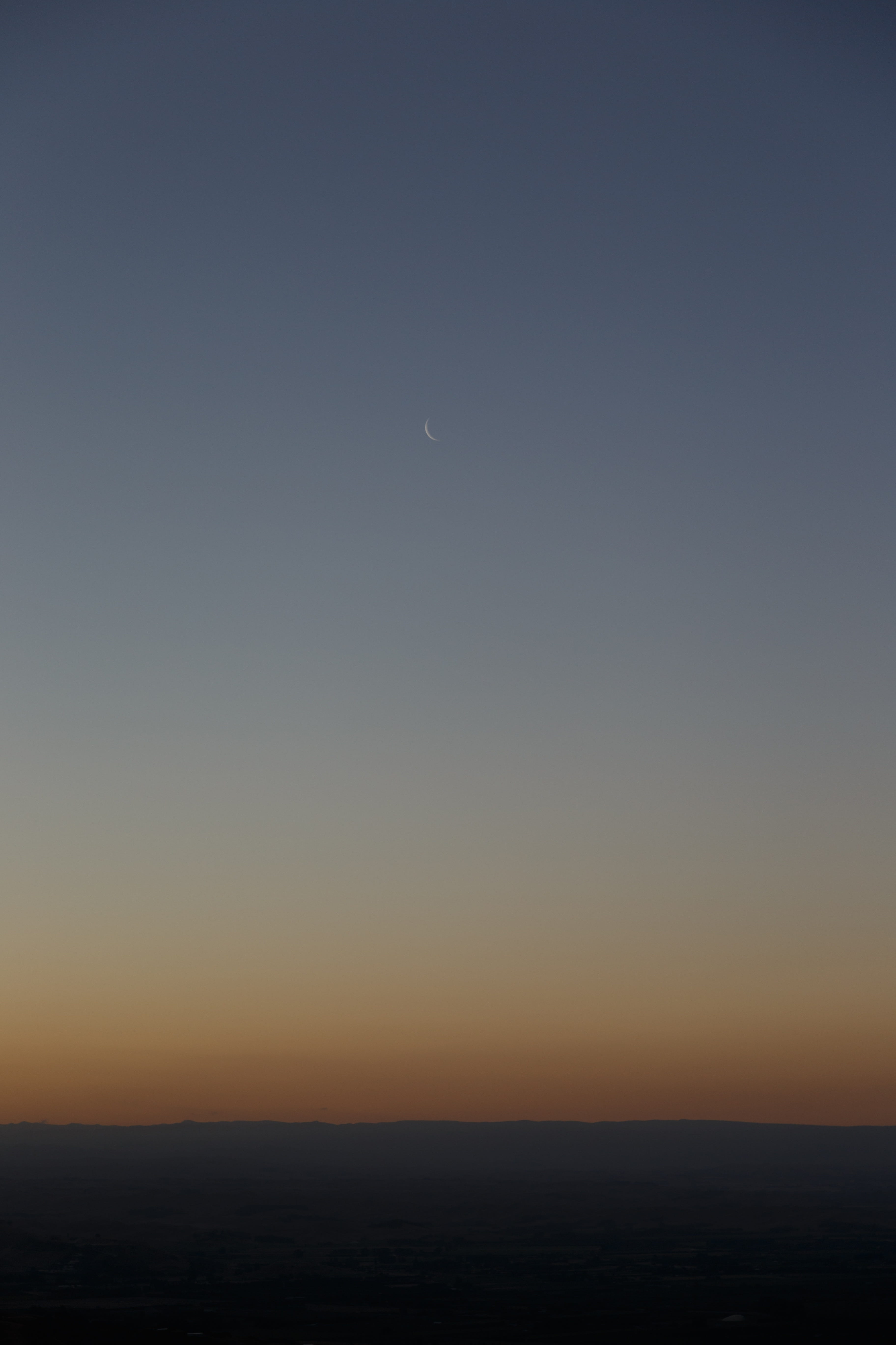 idyllic, sky, crescent, dark, night, rise, tranquility, beauty in nature, nature, tranquil scene, above, sunset, twilight, copy space, 5K, range, mountain, Phone HD Wallpaper