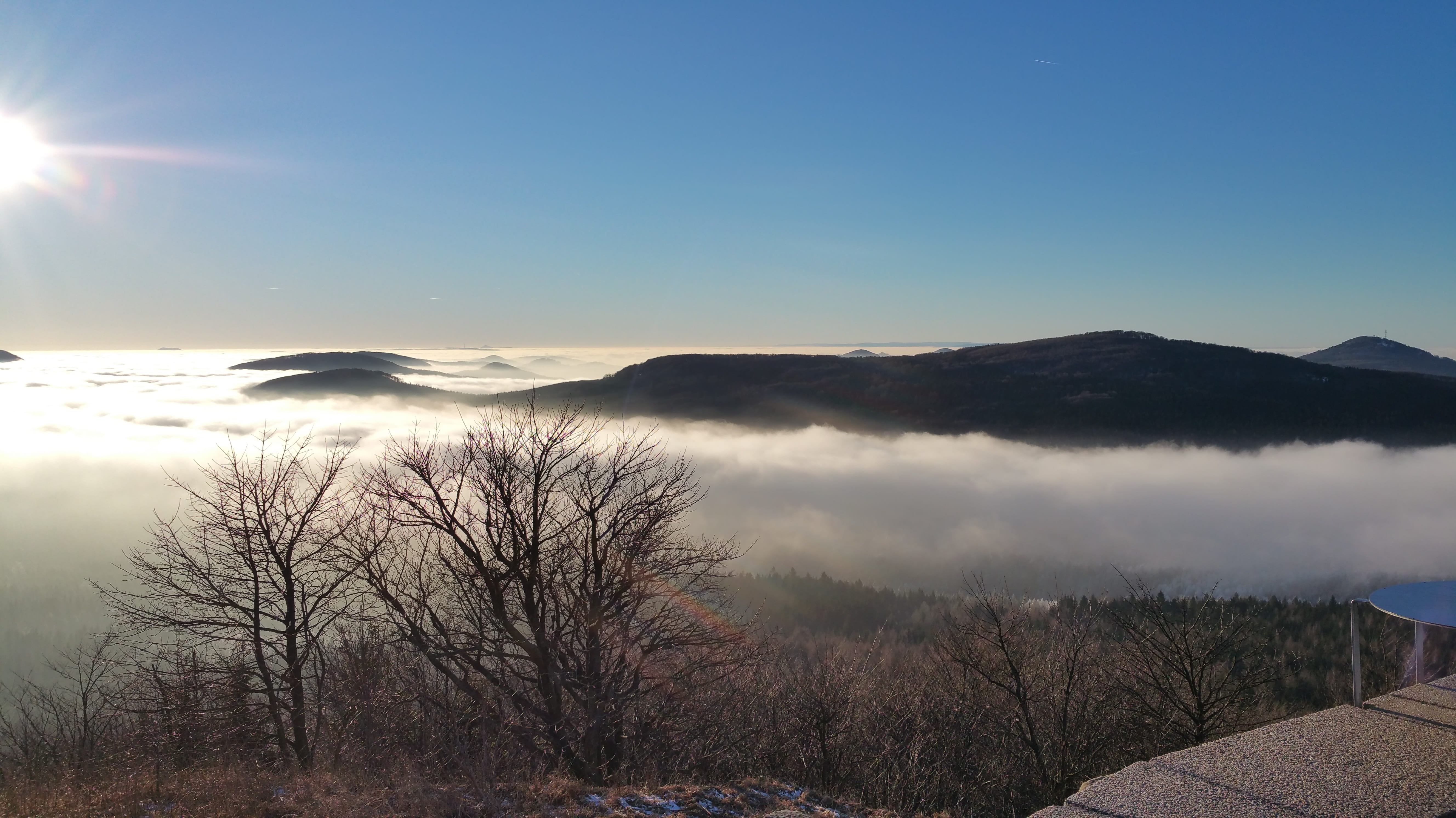 above the clouds, cloud - sky, plant, travel destinations, landscape, outdoors, beauty in nature, no people, scenics - nature, sunlight, nature, rising fog, HD Wallpaper