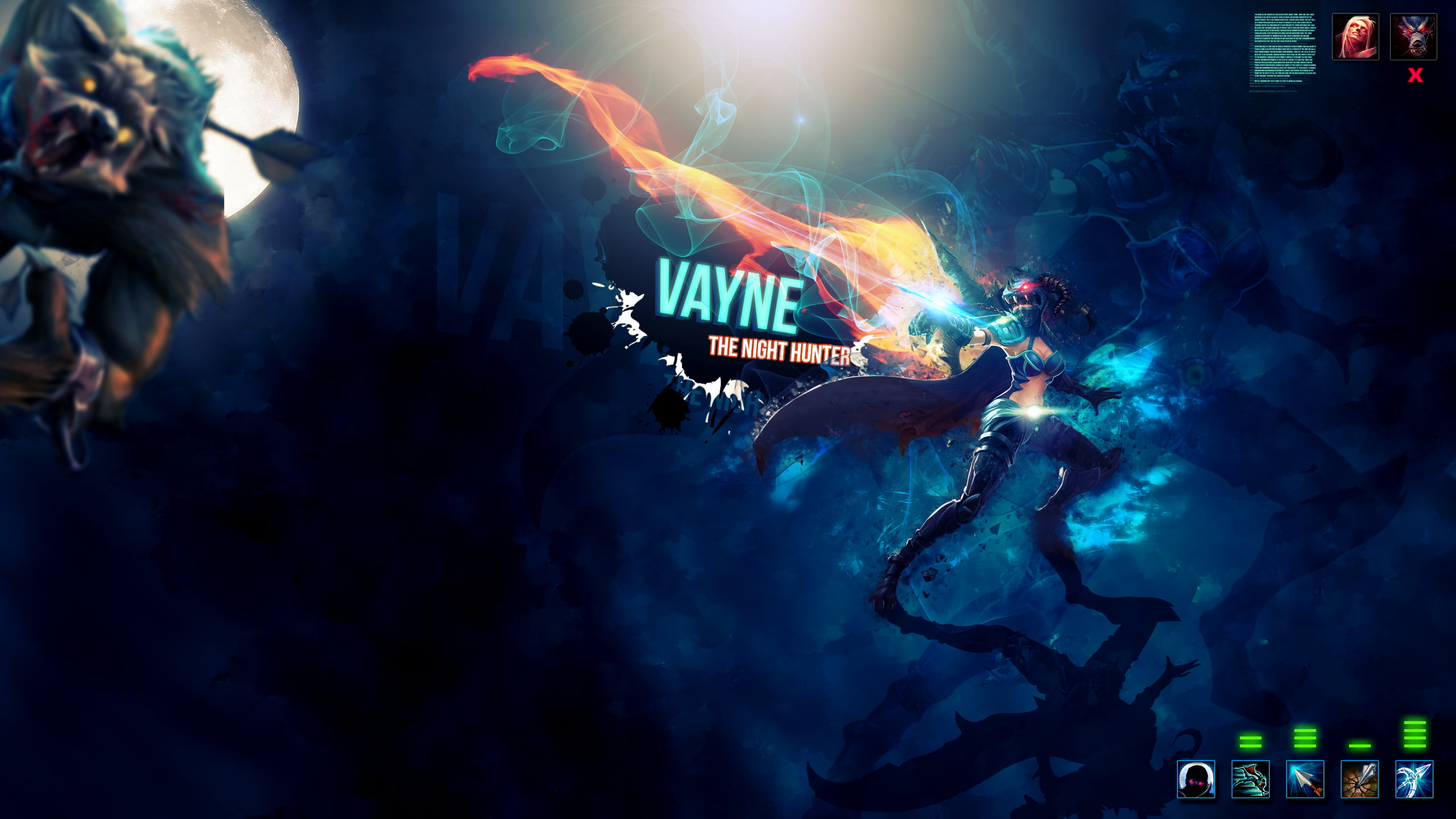 Vayne, Attack Damage Carry, stage - performance space, silhouette, enjoyment, lighting equipment, Lane, blue, video games, stage light, stage, event, water, HD Wallpaper