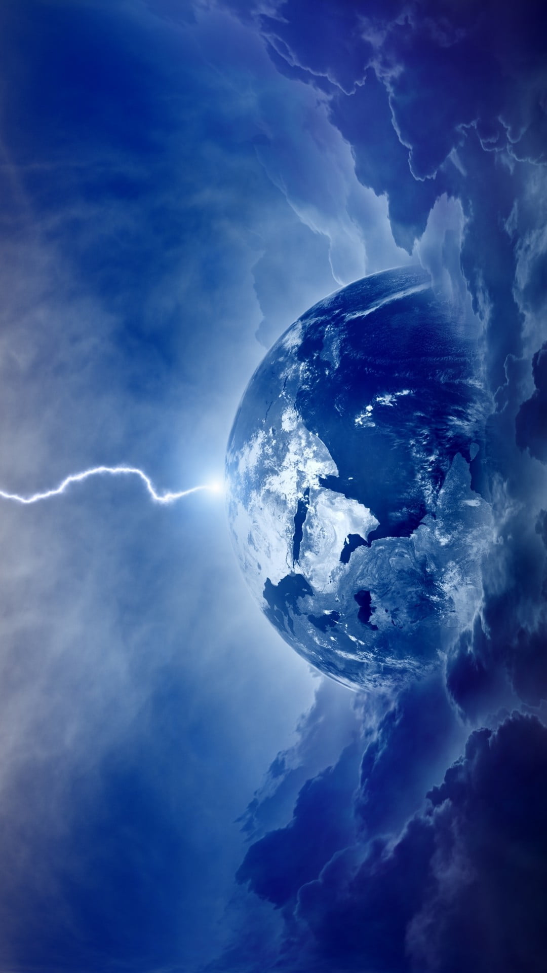 global business, globe - man made object, planet, 1080P, communication, power in nature, satellite view, apocalypse, no people, sky, lightning, Phone HD Wallpaper