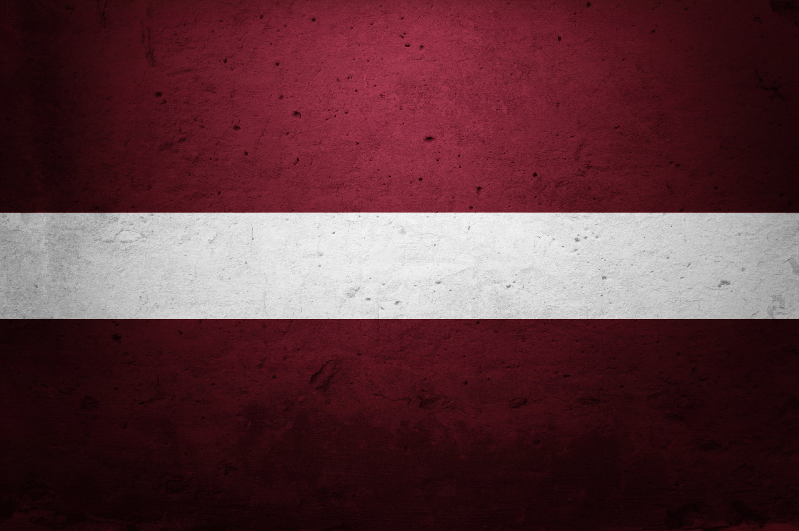 dirty, 2K, white color, weathered, sign, backgrounds, textured, pattern, full frame, copy space, rough, red, no people, The Republic Of Latvia, architecture, HD Wallpaper