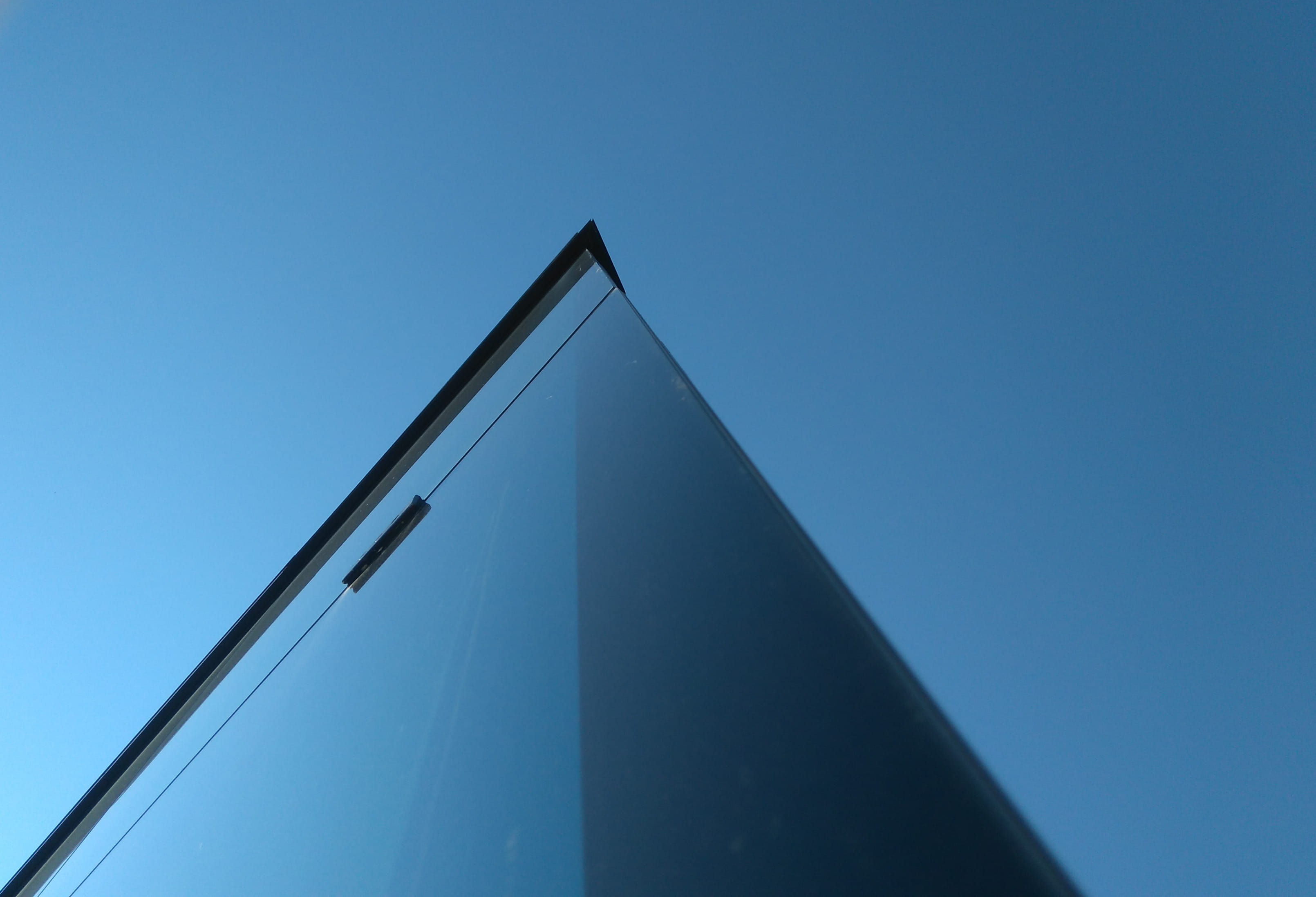 triangle, outdoors, low, angle, blur, transportation, futuristic, modern, design, built structure, triangle shape, nature, sunlight, sunny, glass, low angle view, HD Wallpaper