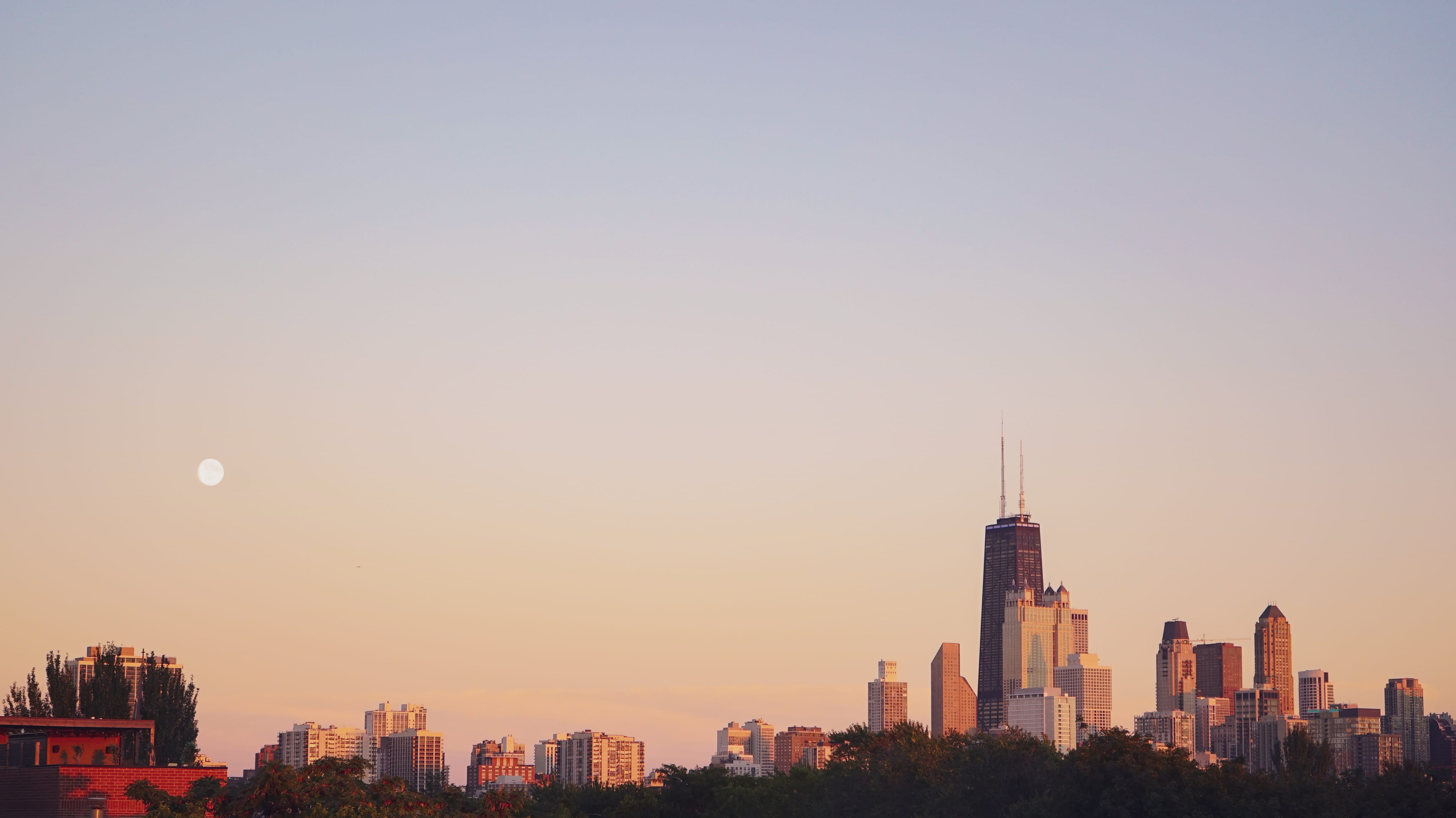 light and shadows, golden hour, tall - high, united states, purple, rainbow sherbert, building, cityscape, colorful, no people, pastel colors, architecture, HD Wallpaper
