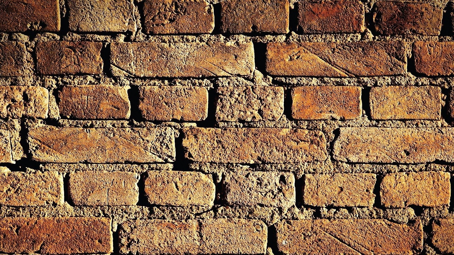 brick, weathered, pattern, day, dirty, cement, wall, in a row, texture, 1080P, cracked, material, no People, full frame, construction Industry, textured, HD Wallpaper