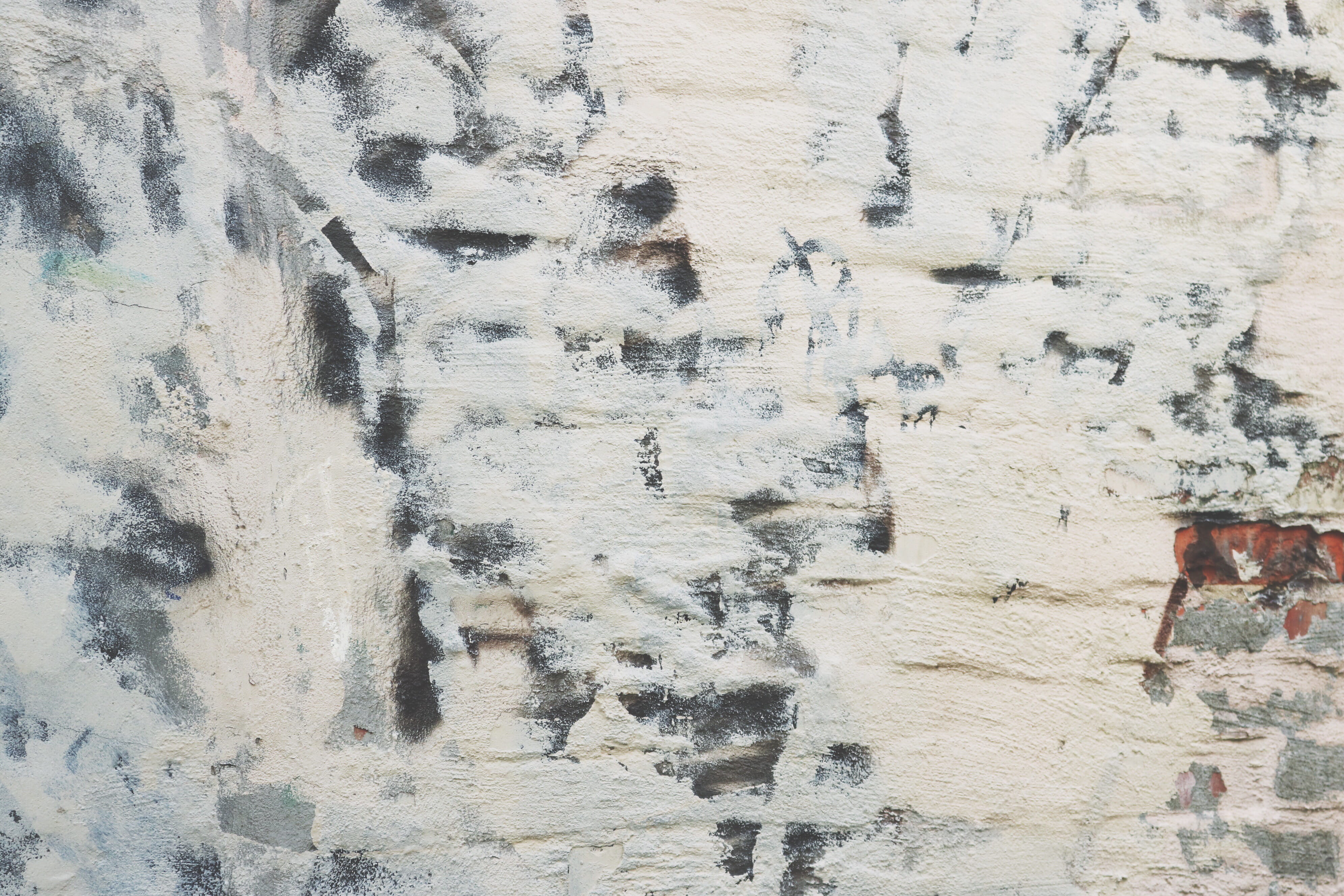 brickwork, weathered, bricks, gray, day, graffiti, backgrounds, environment, concrete, painting, white, landscape, building exterior, pattern, brick texture, HD Wallpaper