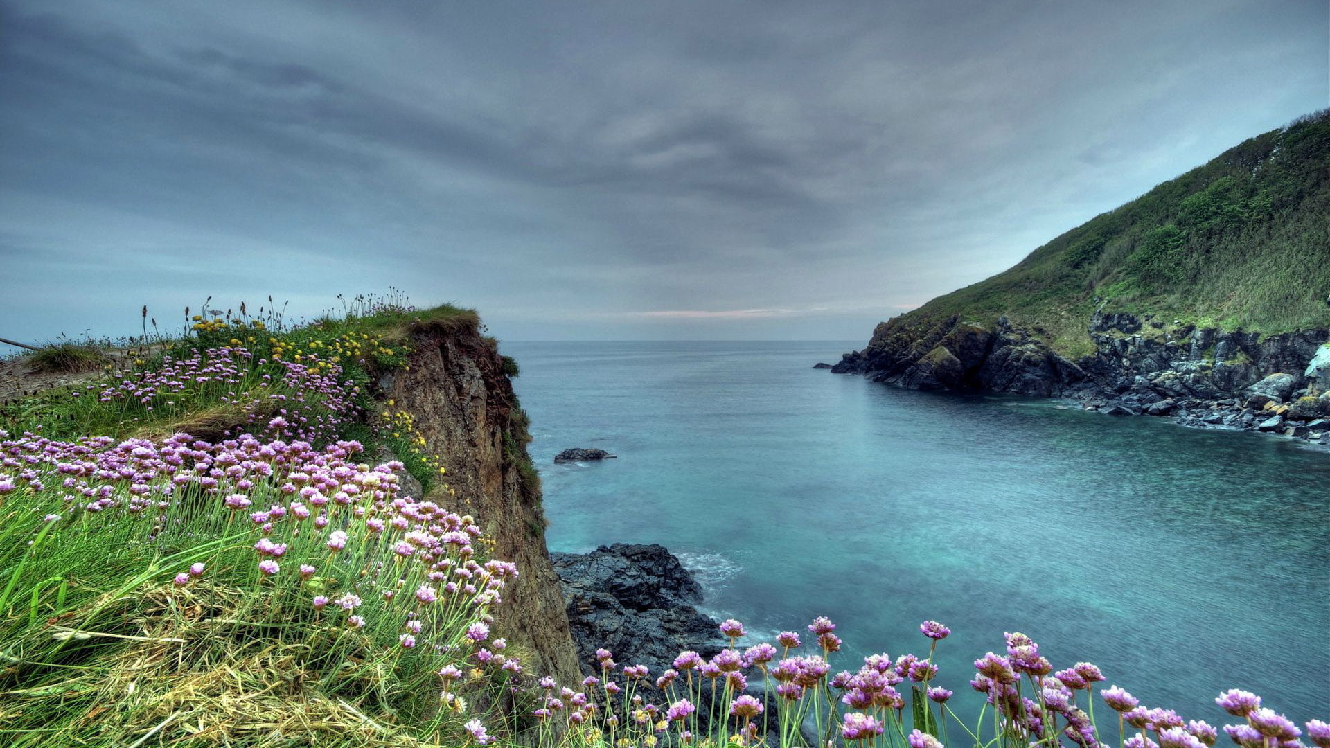 tranquility, cloud - sky, wave, island, rock, cloud, stone, summer, no people, flowering plant, scenic, sunny, geological formation, water, shoreline, beauty in nature, HD Wallpaper