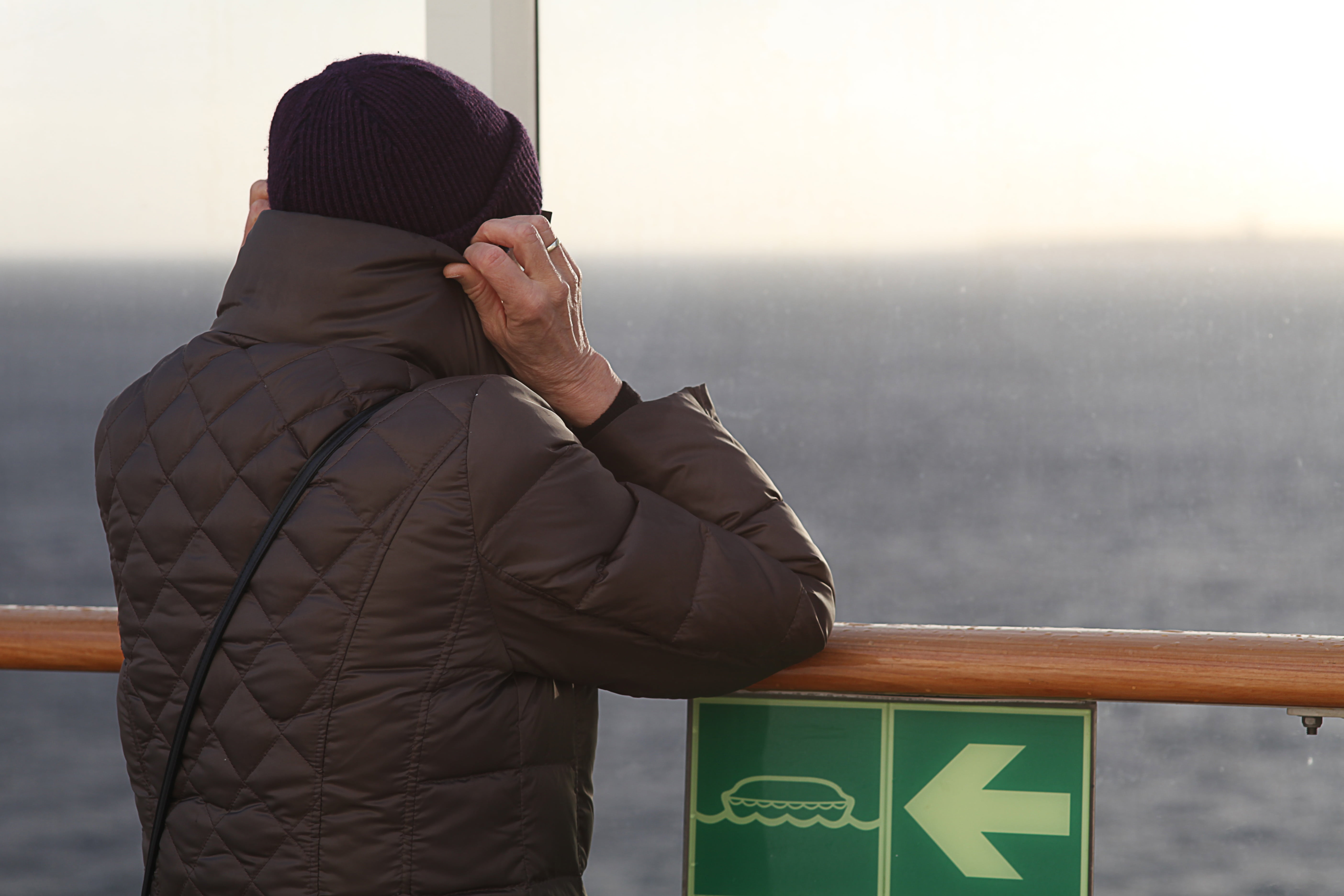 waist up, cold, clothing, contemplation, adult, women, males, architecture, warm clothing, on deck, standing, baltic sea, outdoors, ferry, lifestyles, nature, HD Wallpaper