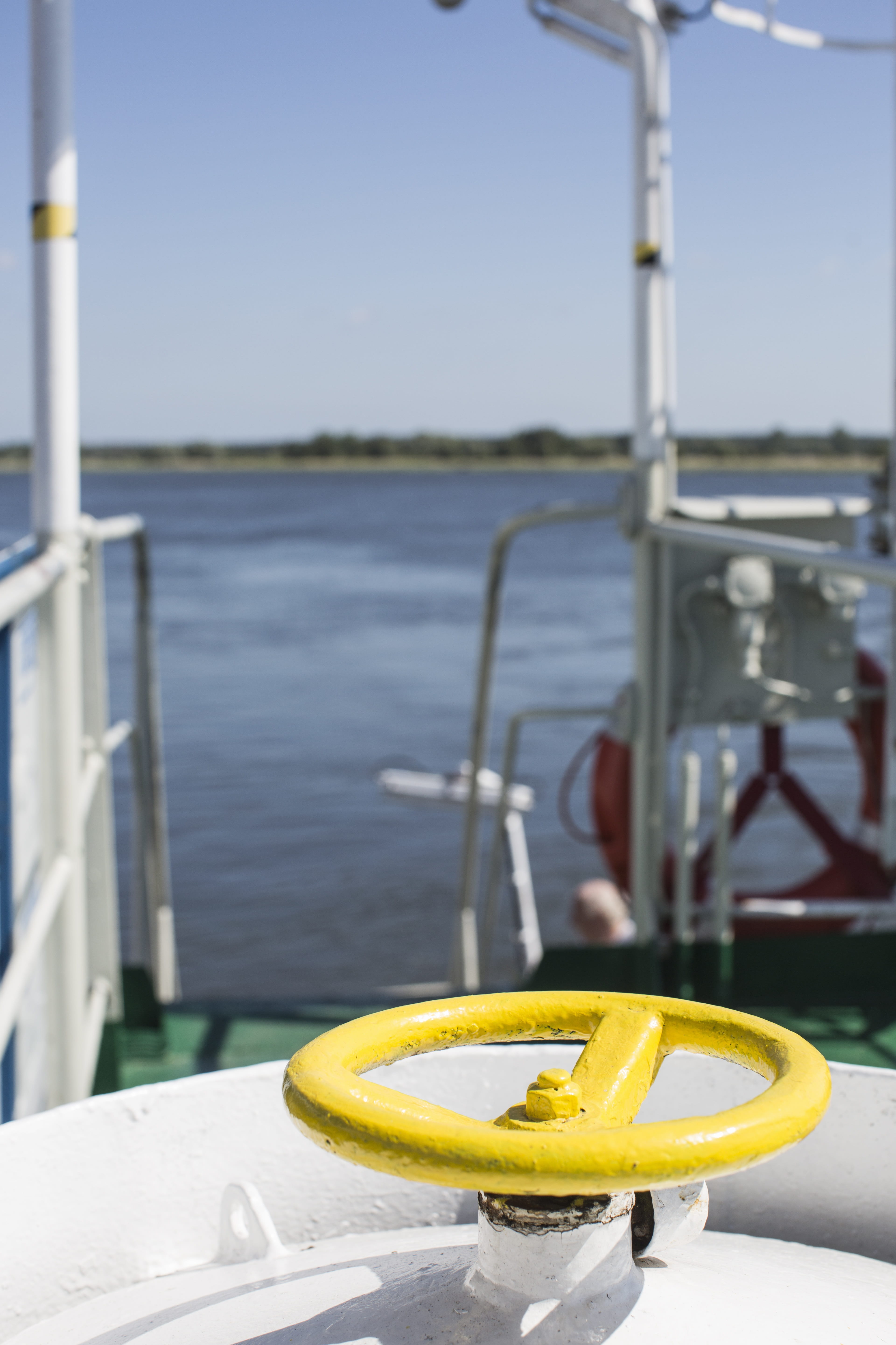 5K, nautical vessel, ship deck, ship, water, day, boot, table, sunlight, clear sky, transportation, ferry, nature, on deck, technology, focus on foreground, Phone HD Wallpaper