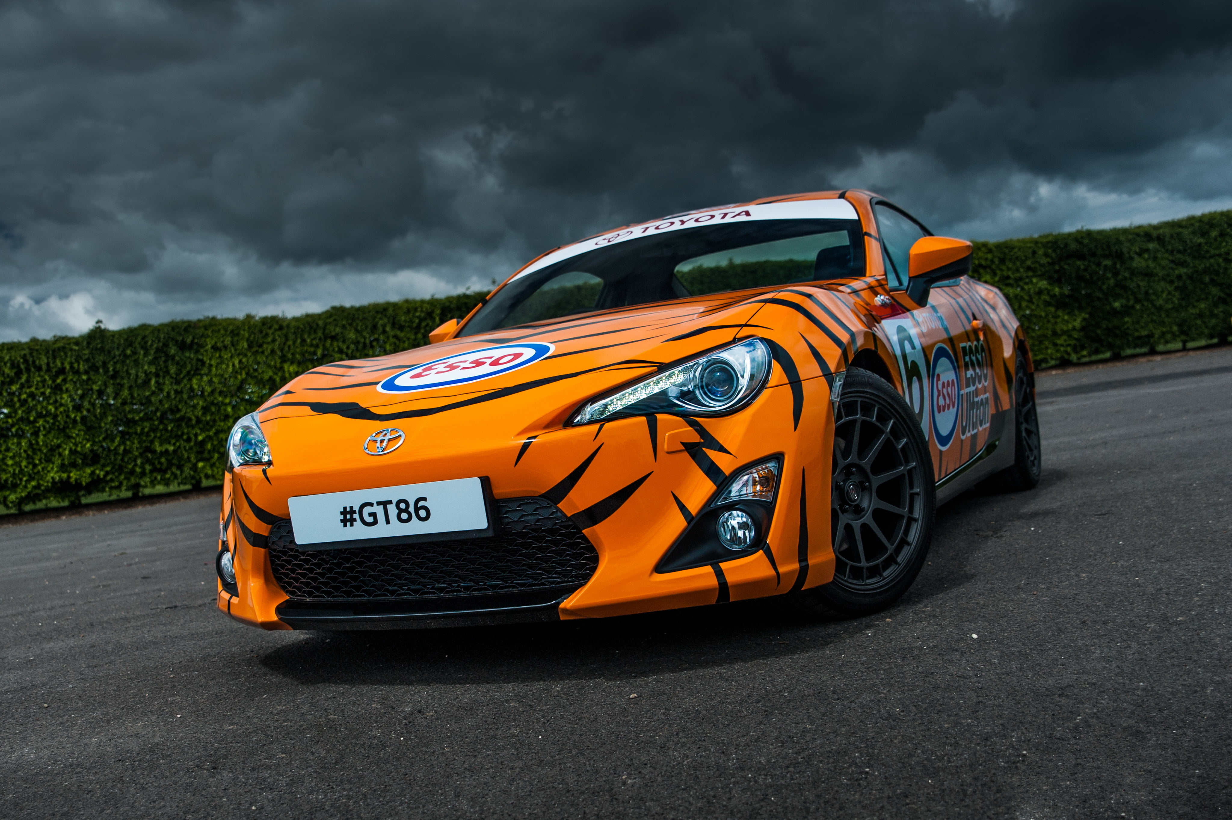 professional sport, cloud - sky, transportation, motion, Ultron Tiger Supra, contemplation, yellow, GT86, Toyota, sky, car, Esso, 4K, sport, mode of transportation, HD Wallpaper