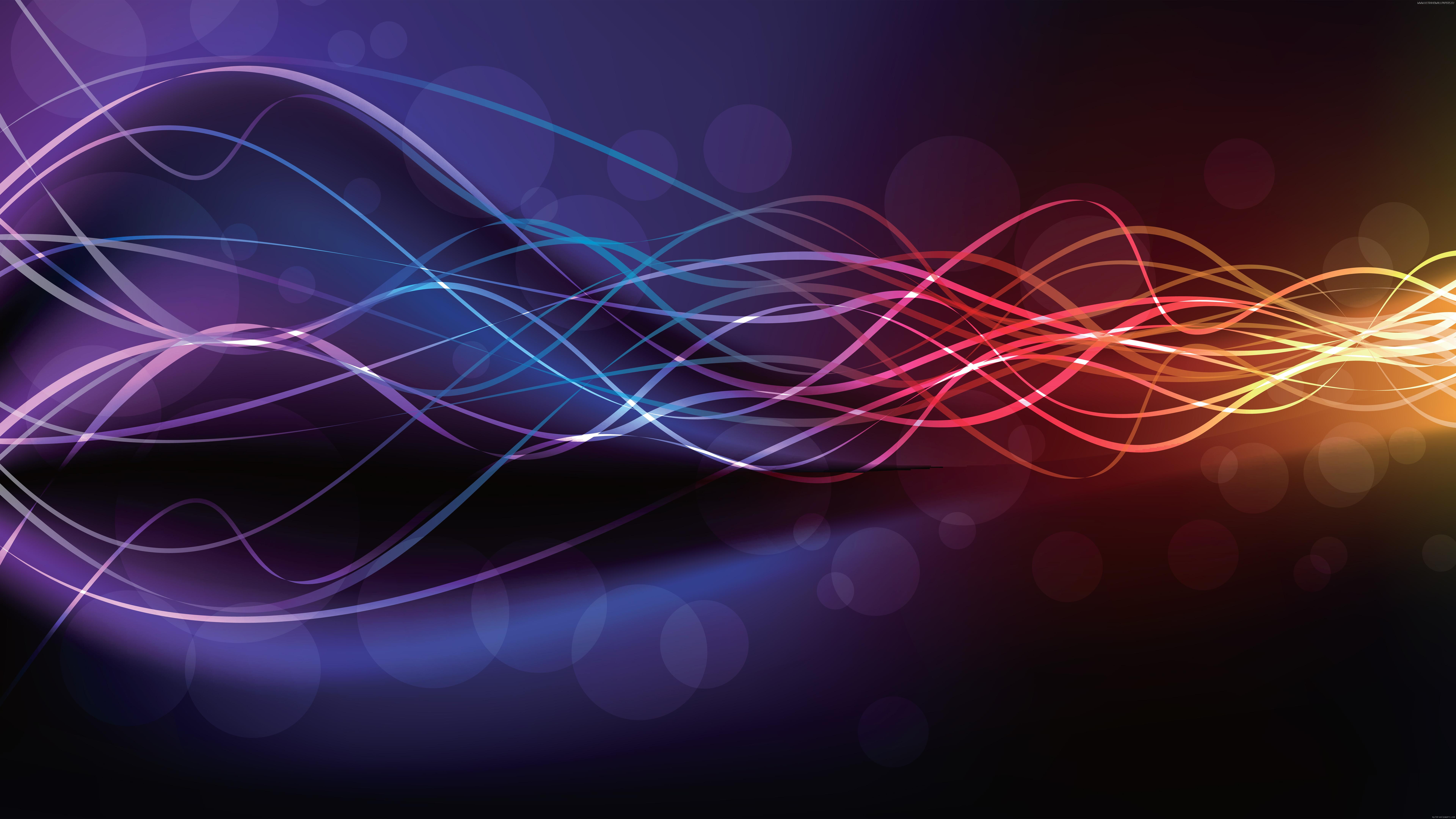 lights, purple, abtract, waves, yellow, illustration, multicolor, color, abstract, wave, pink, graphic, 8K, HD Wallpaper