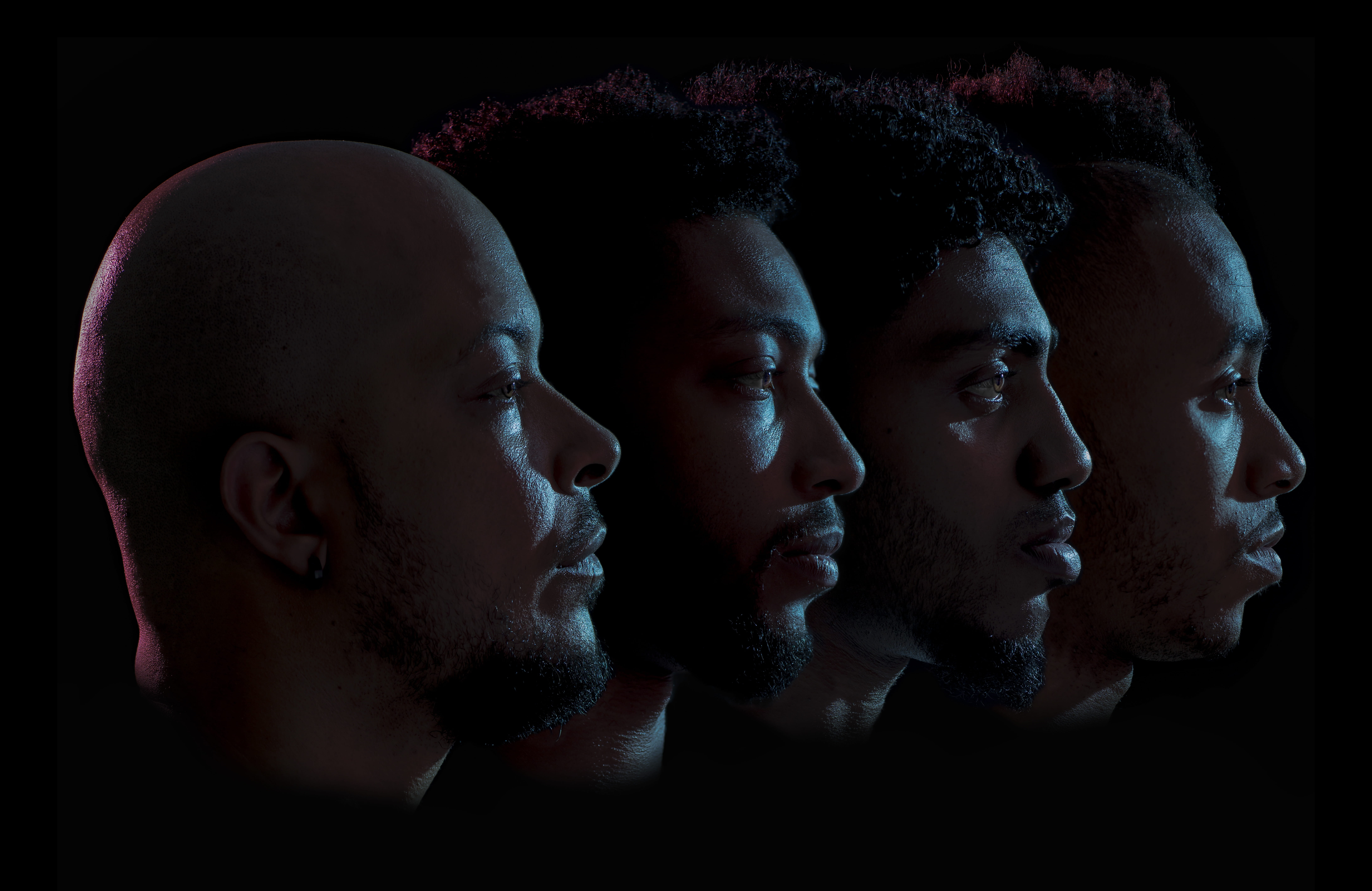 black background, close-up, side view, nenhuma pessoa, escuridão, portrait, looking away, young men, dark, people, woman, face, human face, silhueta, studio shot, HD Wallpaper