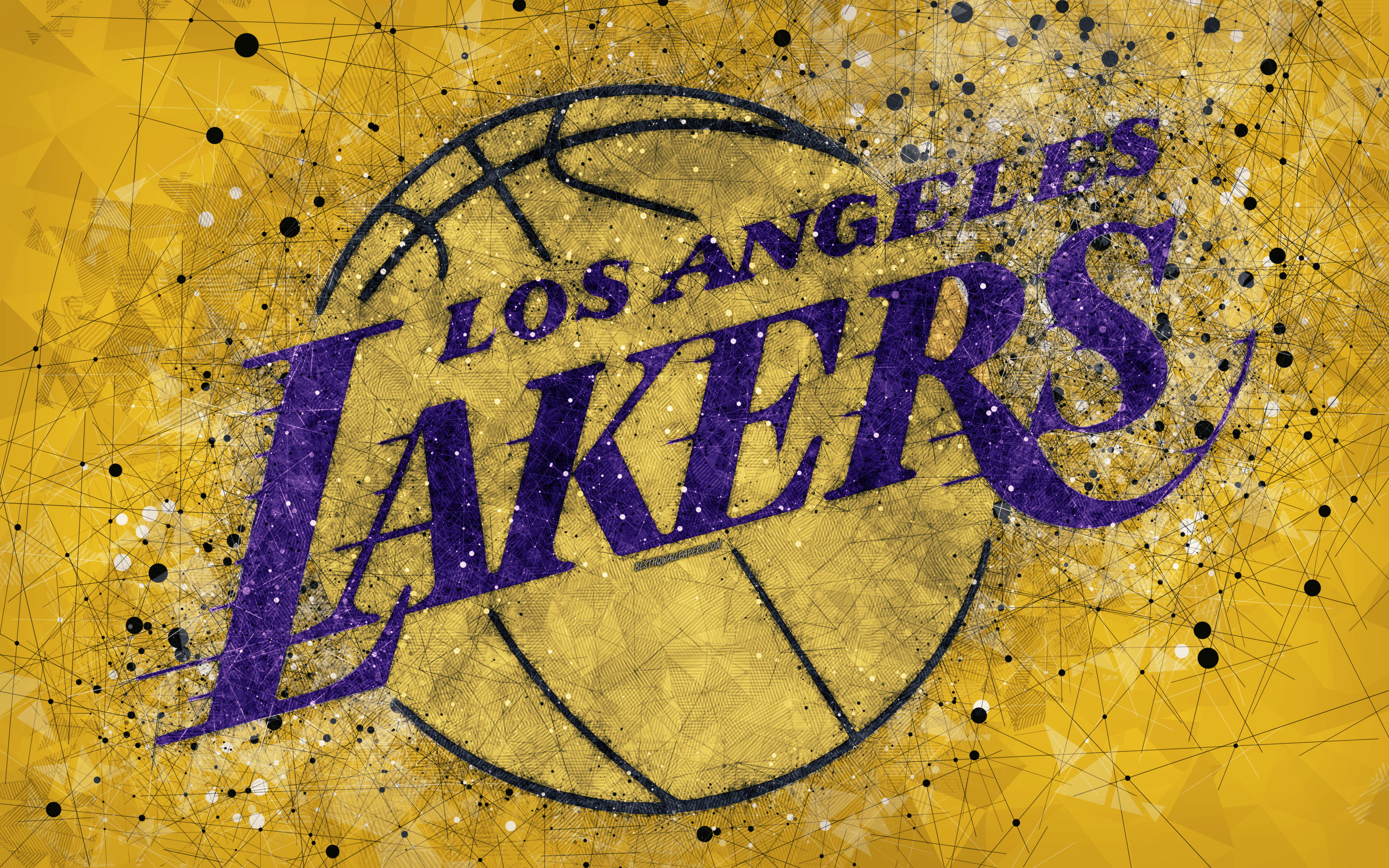 4K, NBA, Logo, Basketball, Los Angeles Lakers, HD Wallpaper