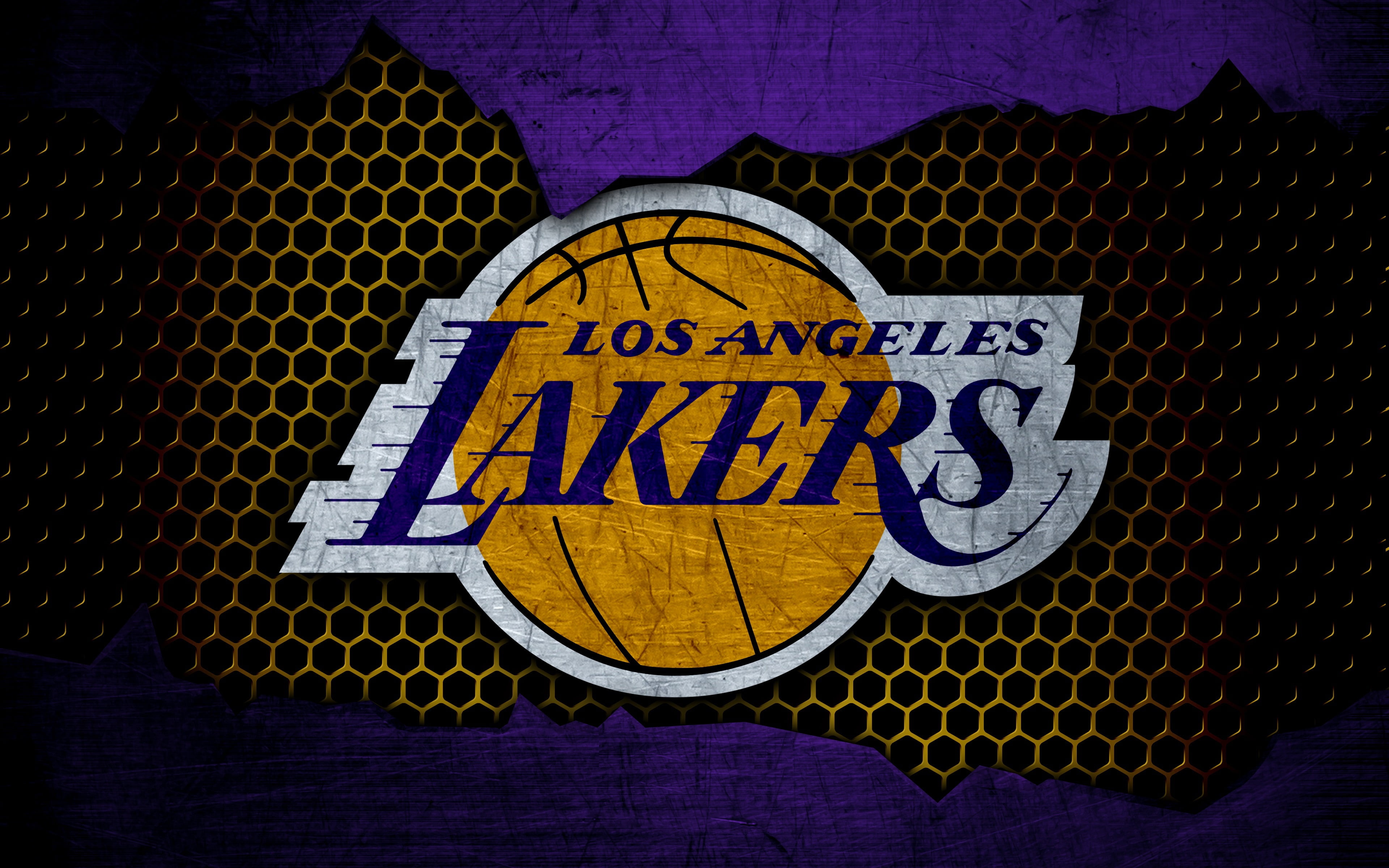 4K, sport, logo, basketball, Los Angeles Lakers, NBA, HD Wallpaper