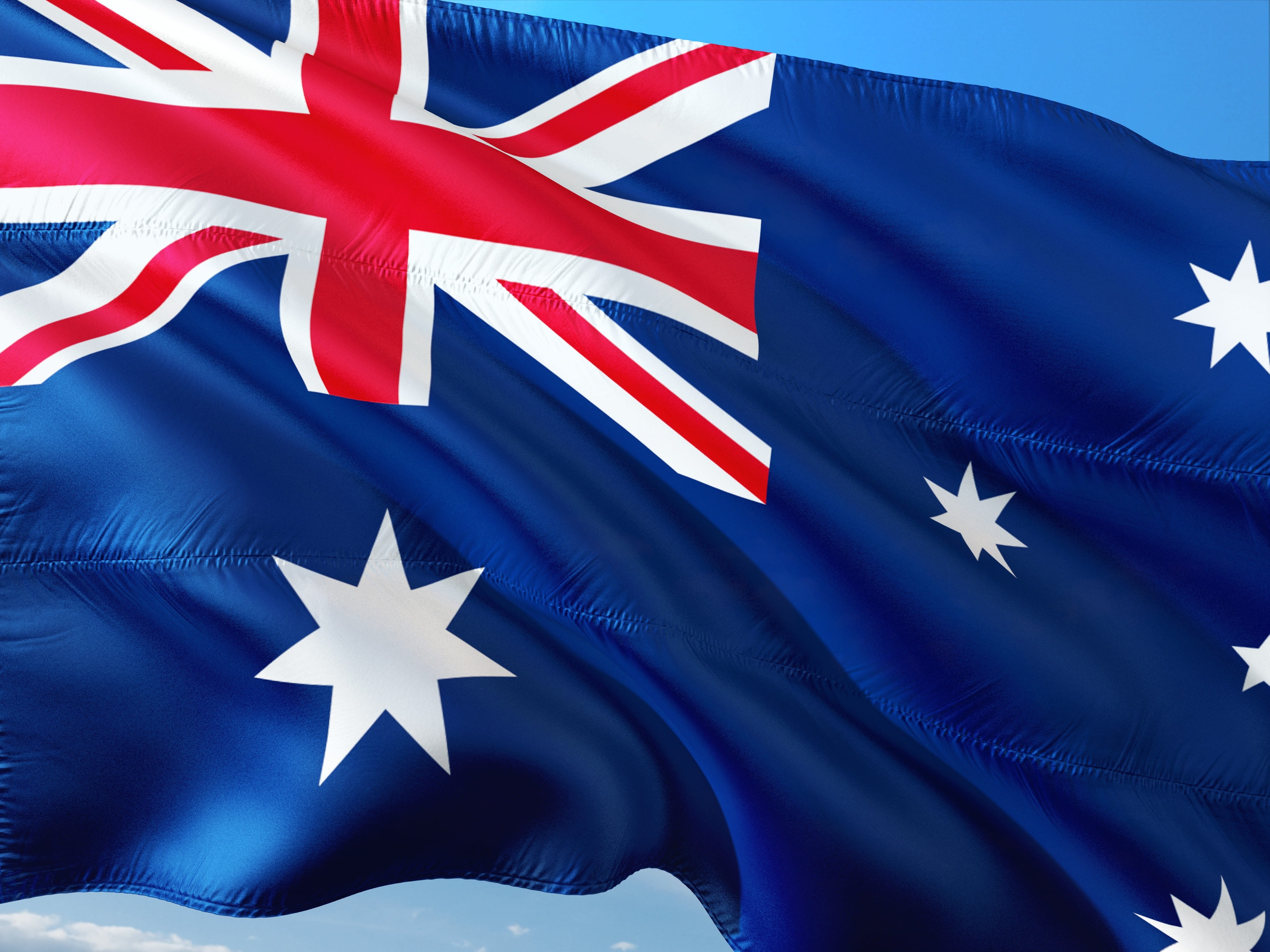 print, economy, australia, no people, international, star shape, waving, independence, 4K, white color, flag, red, democracy, symbol, full frame, patriotism, HD Wallpaper