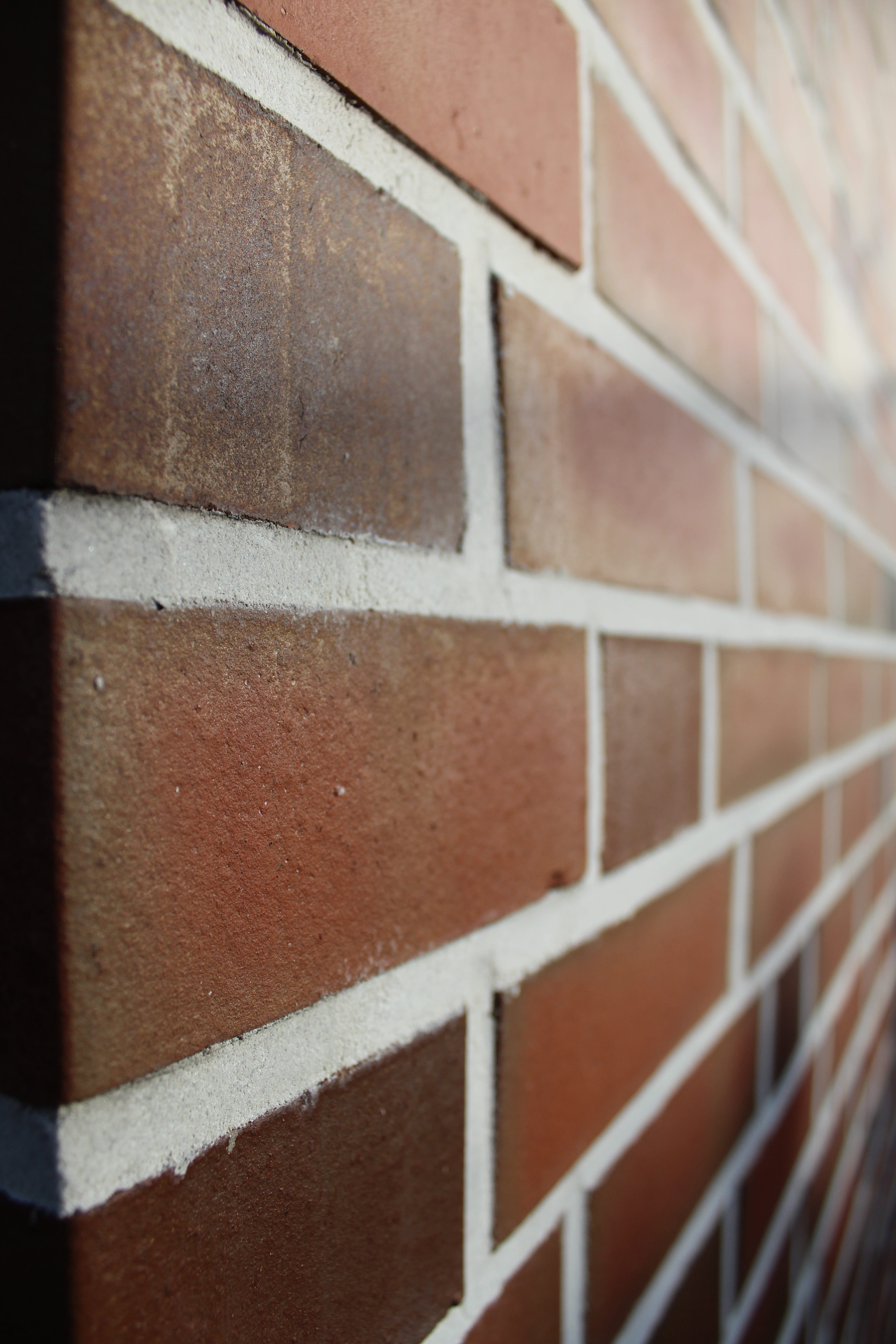 railing, vanishing point, red, wall - Building Feature, Joints, building Exterior, Stone, full frame, brown, selective focus, 5K, Wall, built Structure, Phone HD Wallpaper