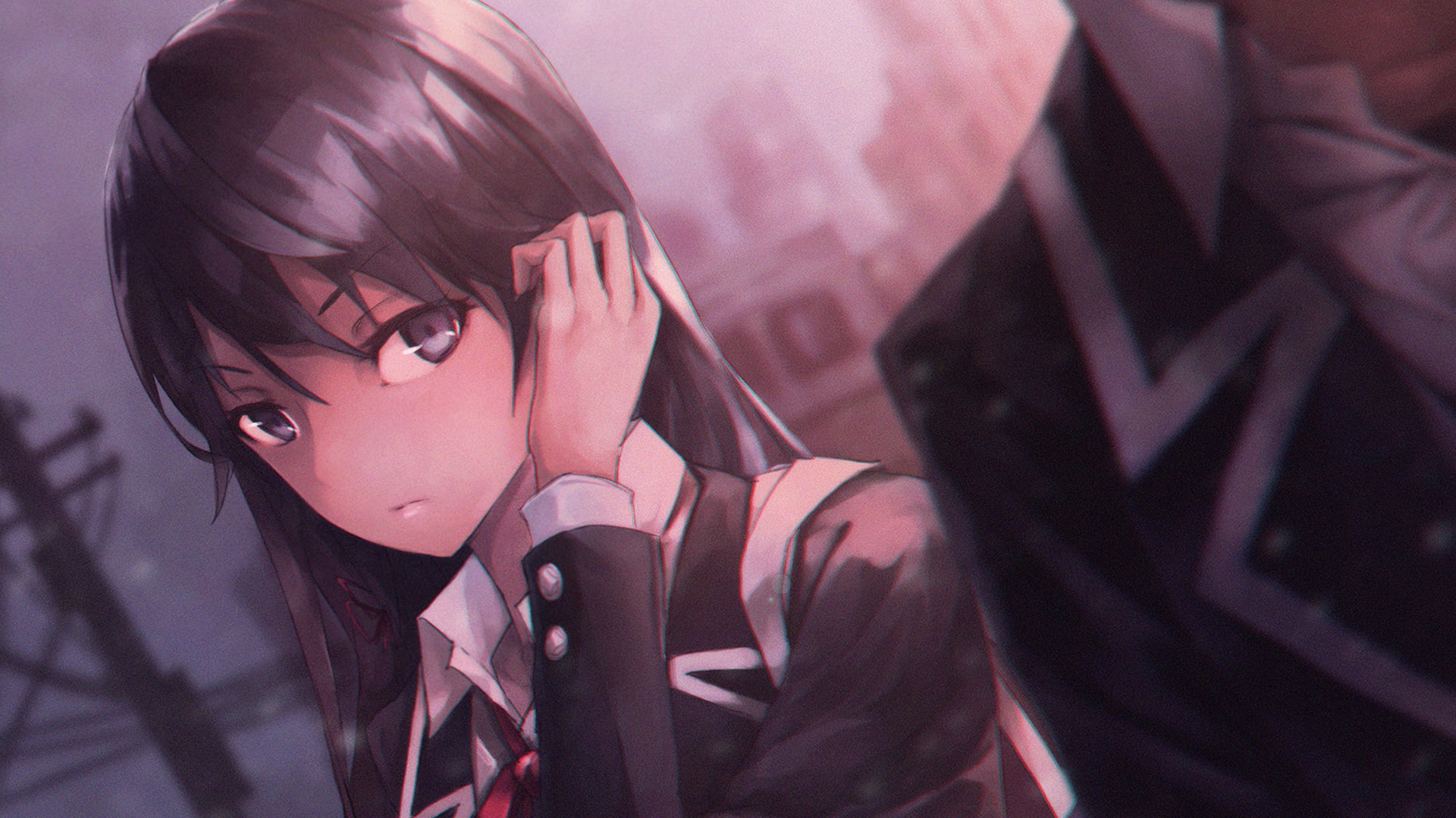 lifestyles, leisure activity, anime girls, indoors, front view, casual clothing, women, childhood, hairstyle, young women, human face, sadness, teenager, HD Wallpaper