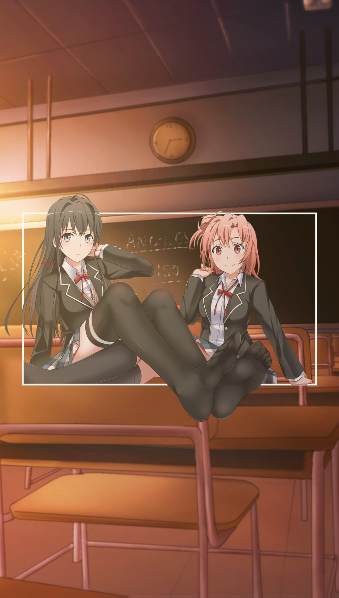 anime girls, anime, Yahari Ore no Seishun Love Comedy wa Machigatteiru, picture-in-picture, 720P, Phone HD Wallpaper