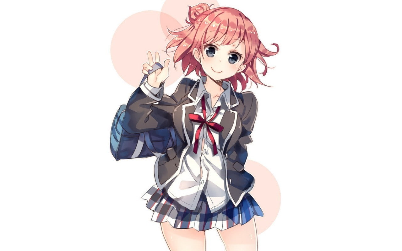 anime, 720P, anime girls, Yuigahama Yui, Yahari Ore no Seishun Love Comedy wa Machigatteiru, school uniform, HD Wallpaper