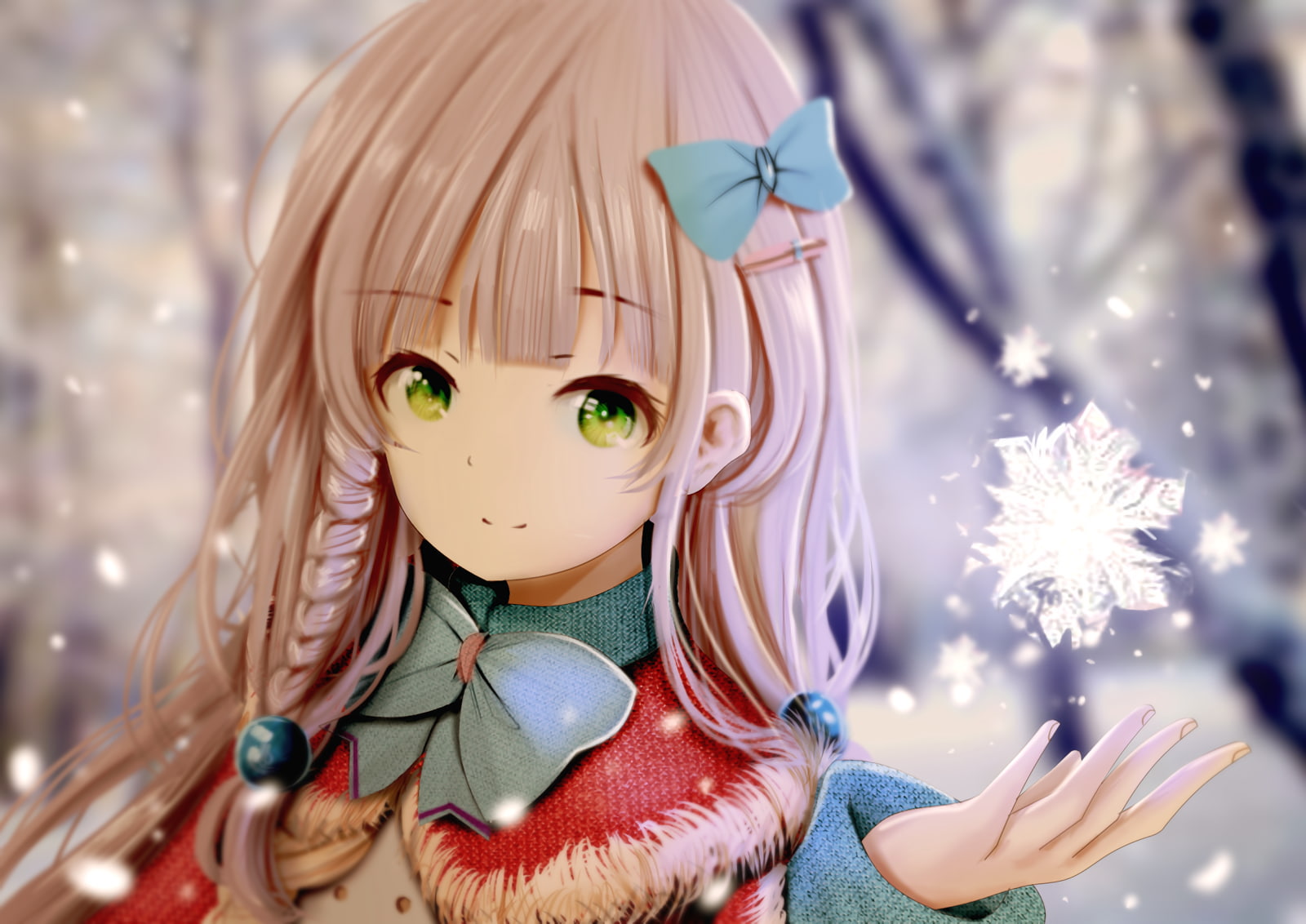 yellow eyes, Ice crystals, ribbon, 720P, HD Wallpaper