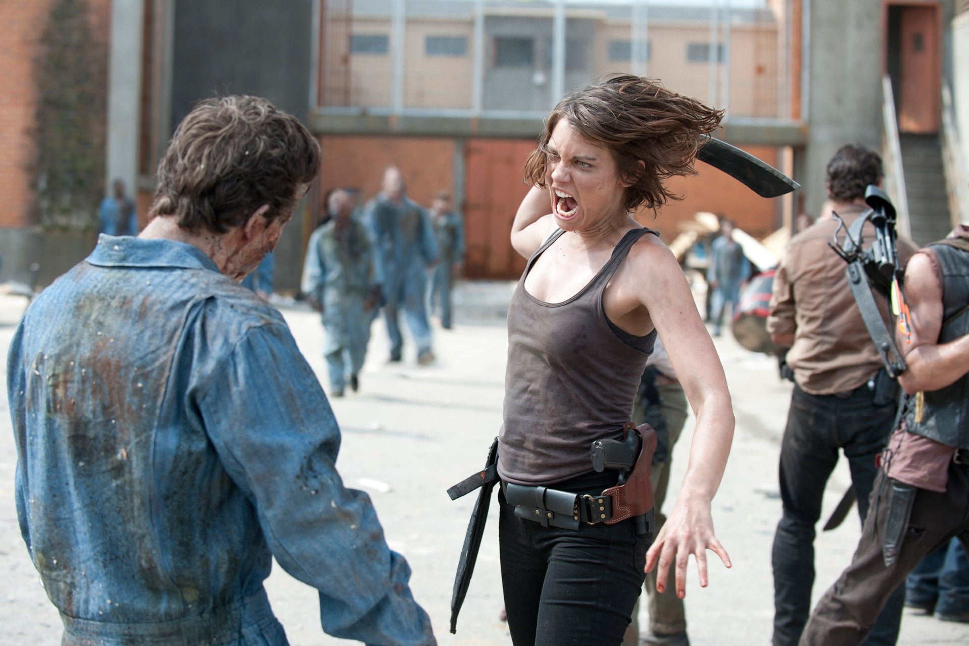 young women, young men, adult, togetherness, men, casual clothing, TV Show, Maggie Greene, architecture, three quarter length, group of people, day, women, HD Wallpaper