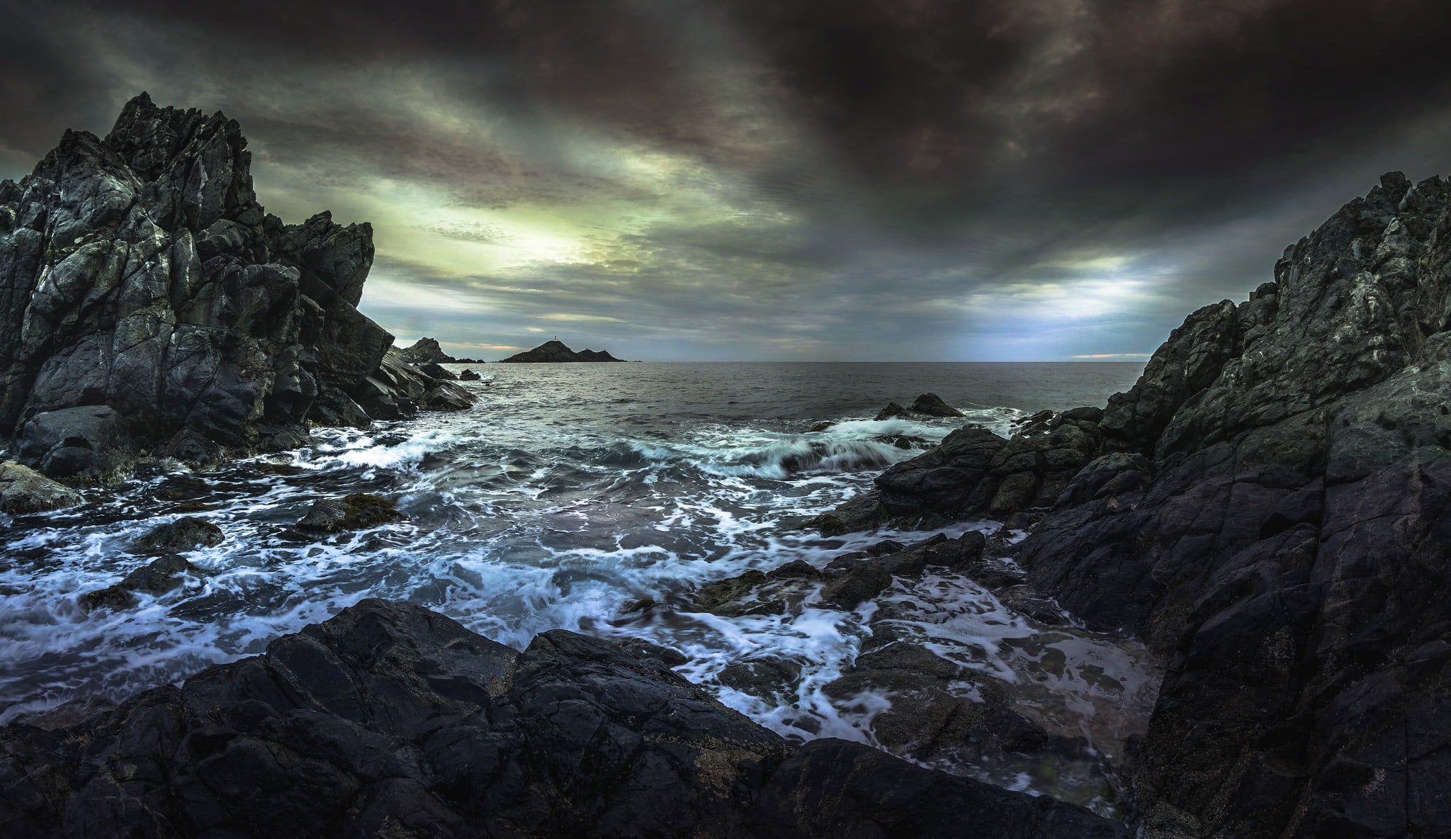 beach, landscape, 1080P, environment, scenics - nature, no people, coast, beauty in nature, water, rock, nature, sea, body, land, rocky coastline, solid, HD Wallpaper
