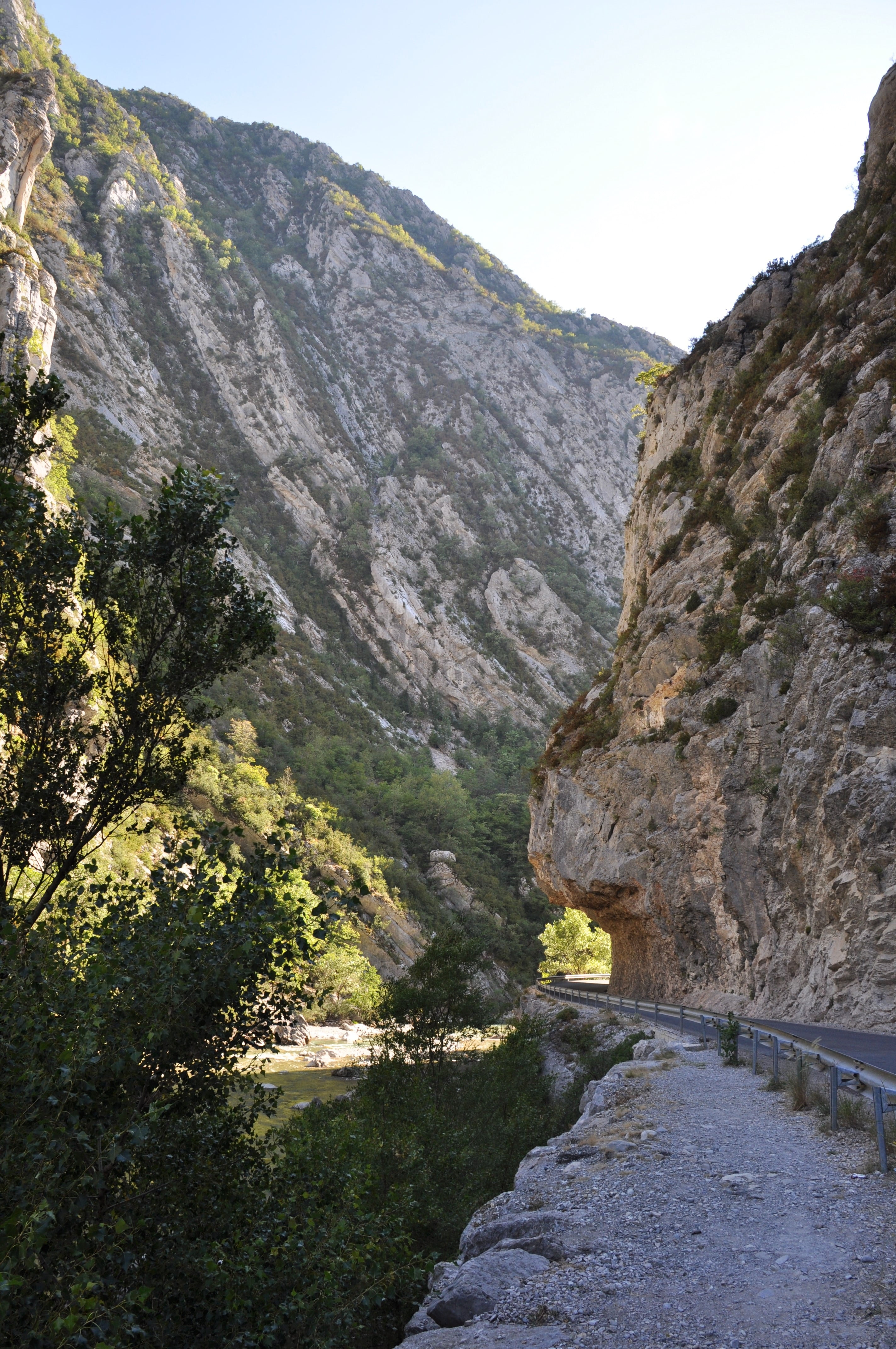 cliff, gorges, rock, france, eroded, landscape, rock formation, gorges du verdon, tranquil scene, river, mountain range, green, outdoors, plant, formation, Phone HD Wallpaper