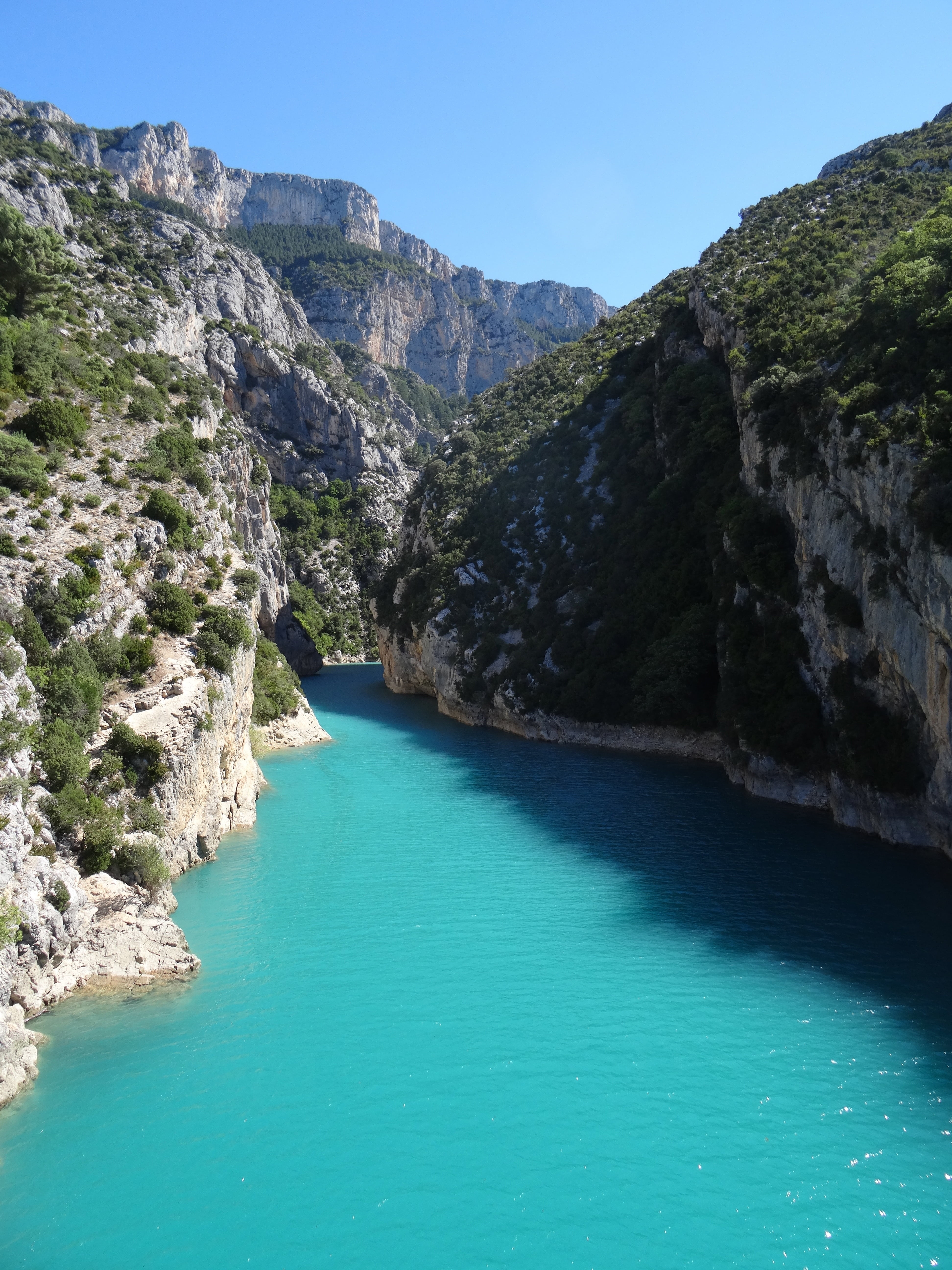 gorge du verdon, europe, rock - object, mountain, blue, sky, rock, rock formation, river, 5K, provence, sea, solid, mountain range, idyllic, nature, tranquility, Phone HD Wallpaper