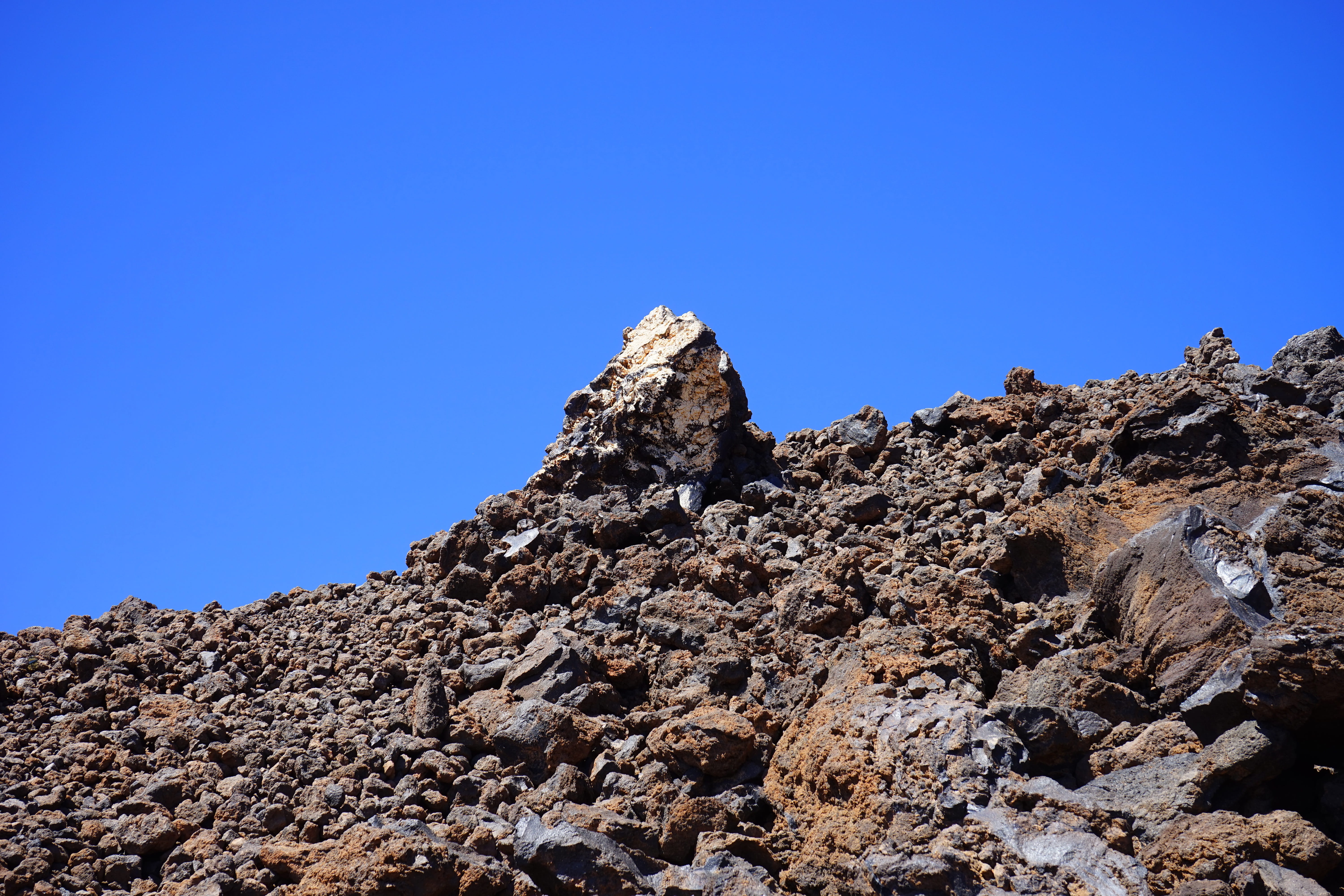 solid, mountain, outdoors, basalt, clear sky, trist, distinctive, lava fields, environment, formation, land, lava flow, rock, sky, tenerife, lava, climate, HD Wallpaper
