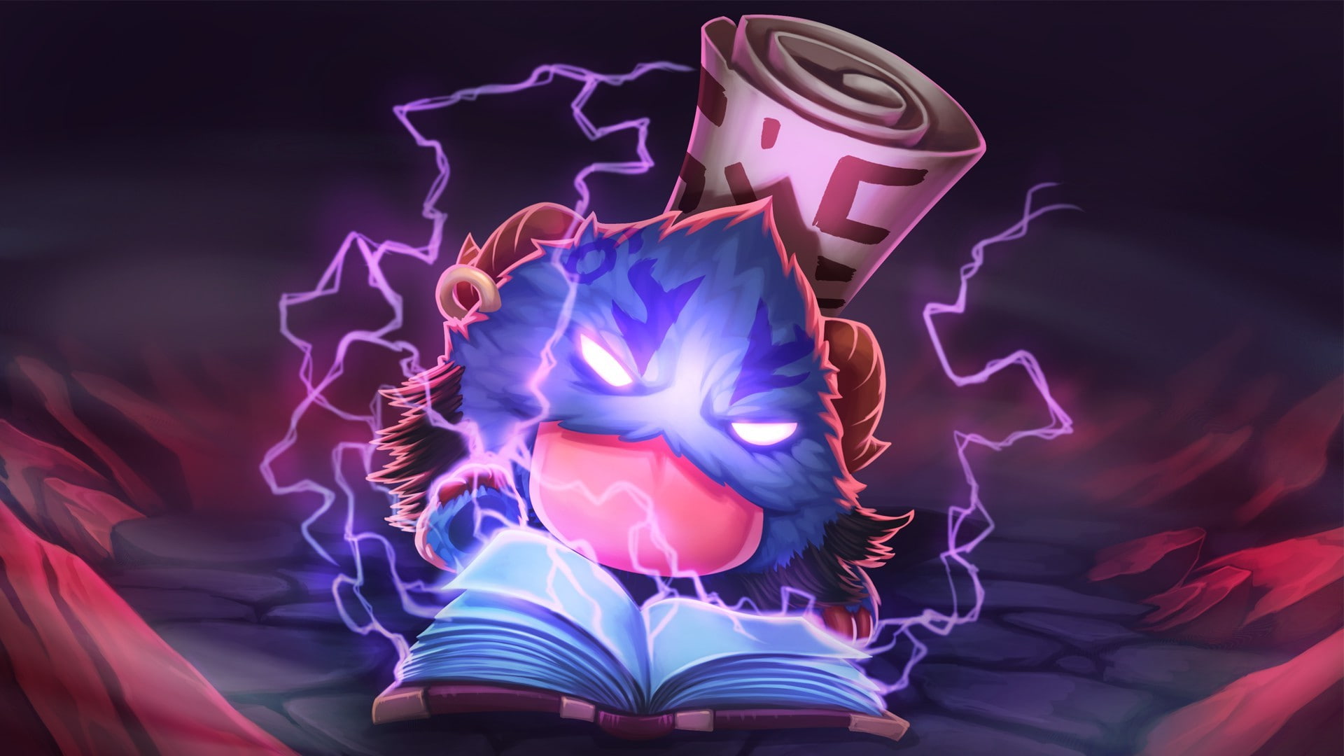 1080P, women, indoors, front view, one person, arts culture and entertainment, leisure activity, illuminated, League Of Legends, abstract, purple, Poro, HD Wallpaper