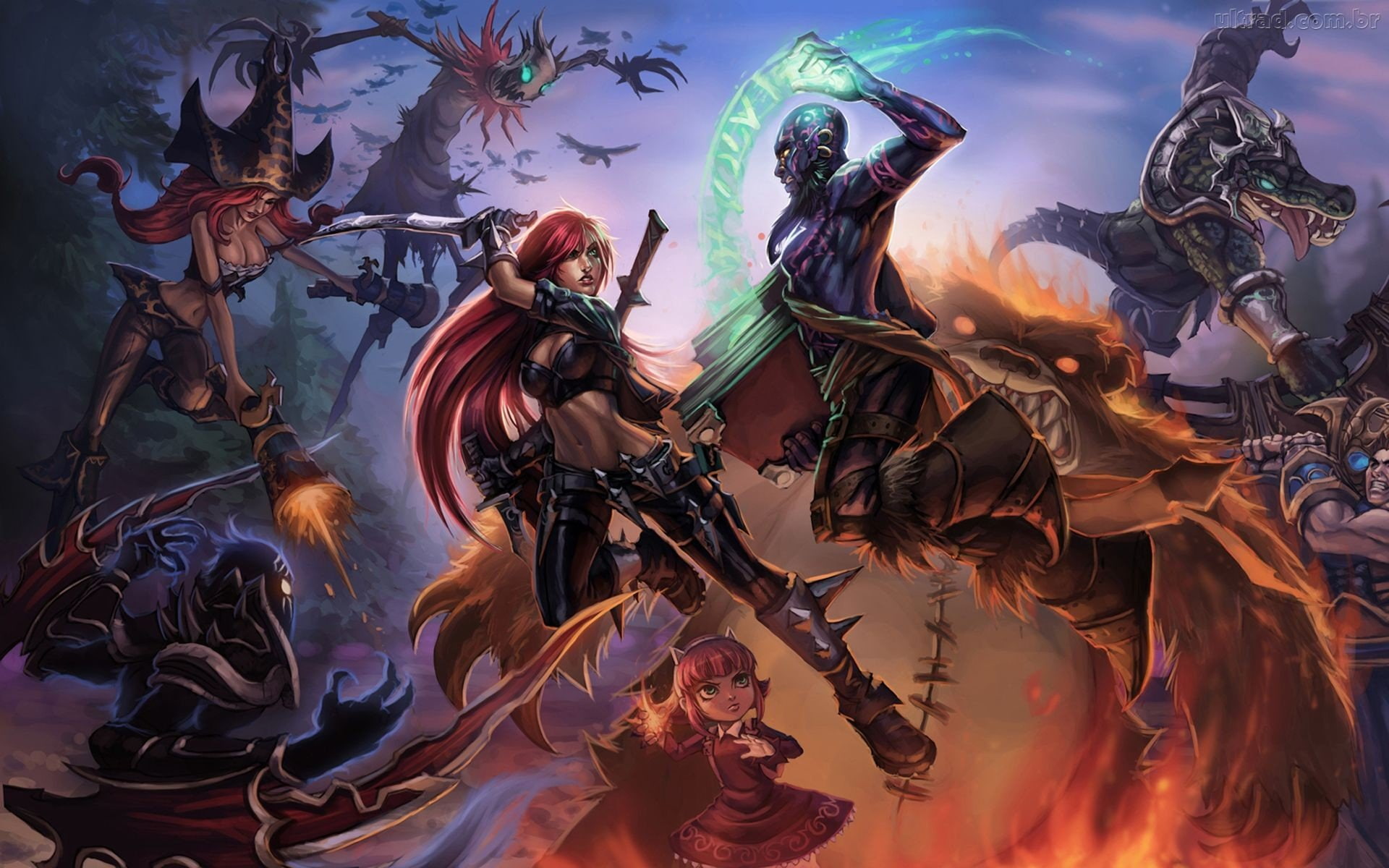 annie, nocturne, fortune, miss, katarina, league, legends, dark, fiddlesticks, renekton, ryze, 1080P, garen, child, HD Wallpaper