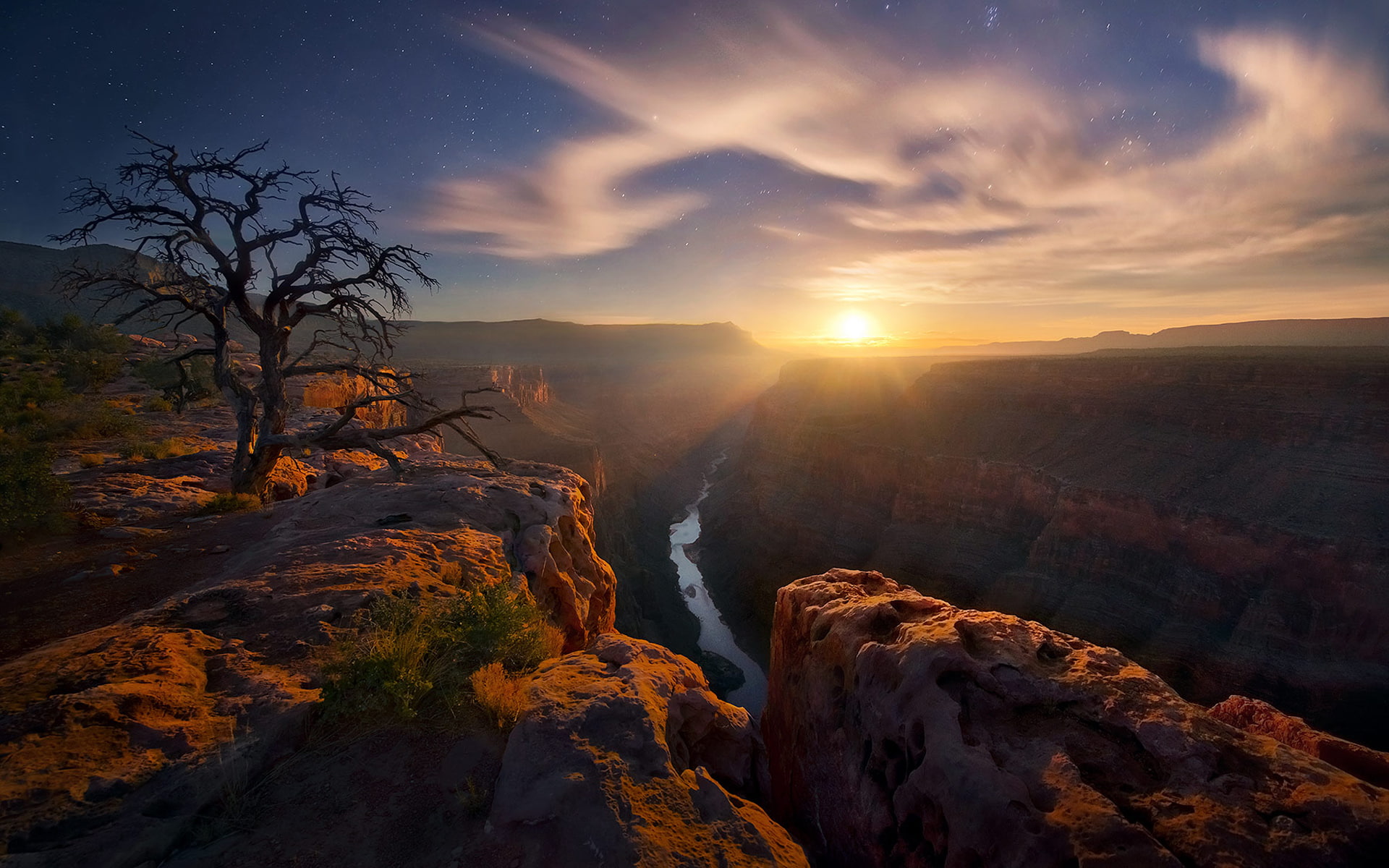 park, landscape, adamus, sun, photography, canyon, rays, 1080P, arizona, last, grand, national, sunset, hd, marc, usa, HD Wallpaper