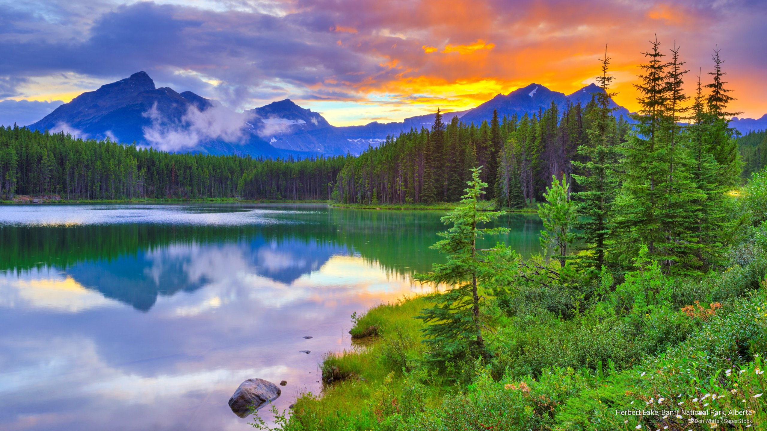 herbert, 2K, National Parks, park, alberta, banff, national, lake, HD Wallpaper