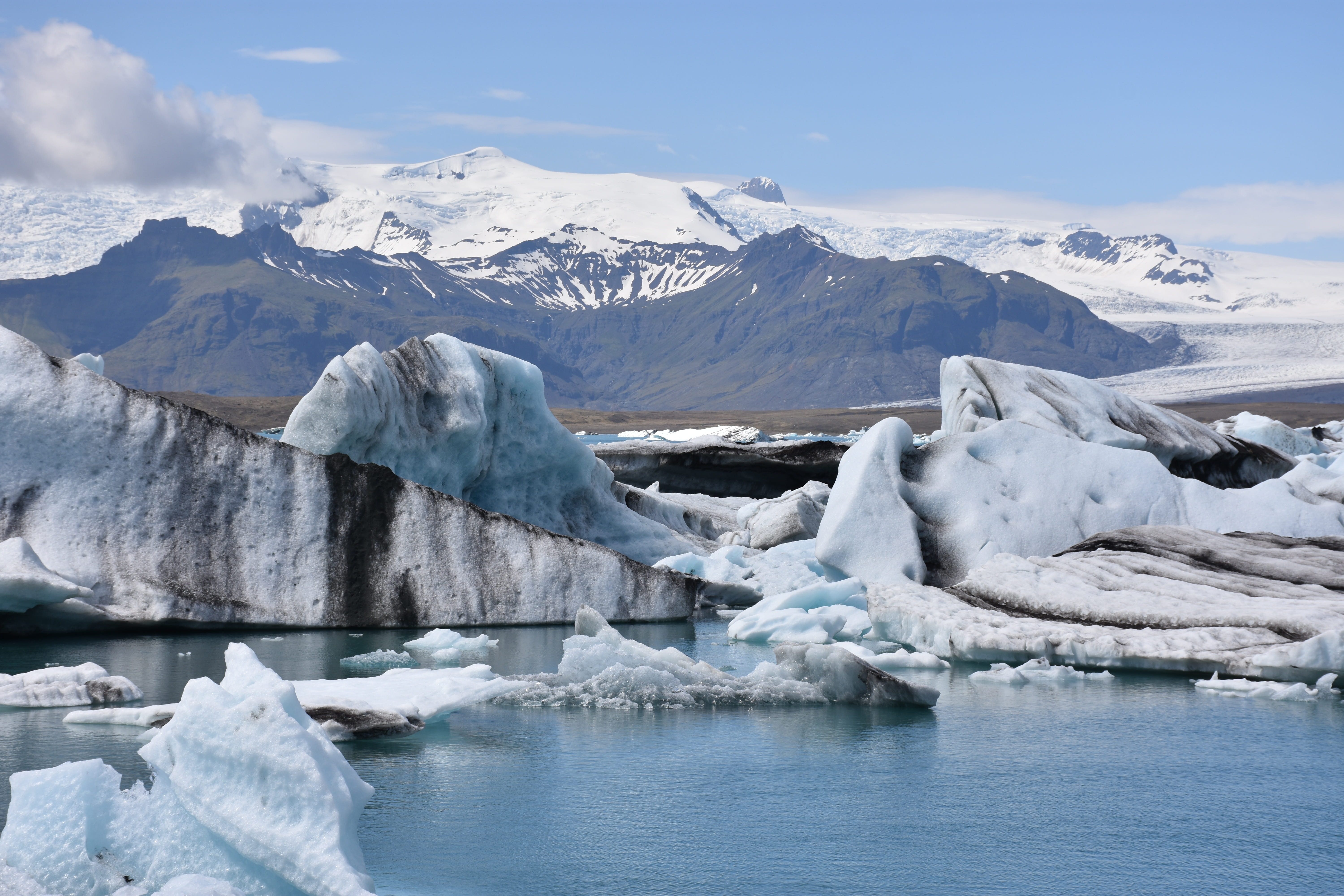 iceberg, mountain, no people, ice, water, snowcapped mountain, iceland, beauty in nature, environment, nature, tranquil scene, floating on water, sky, lake, HD Wallpaper