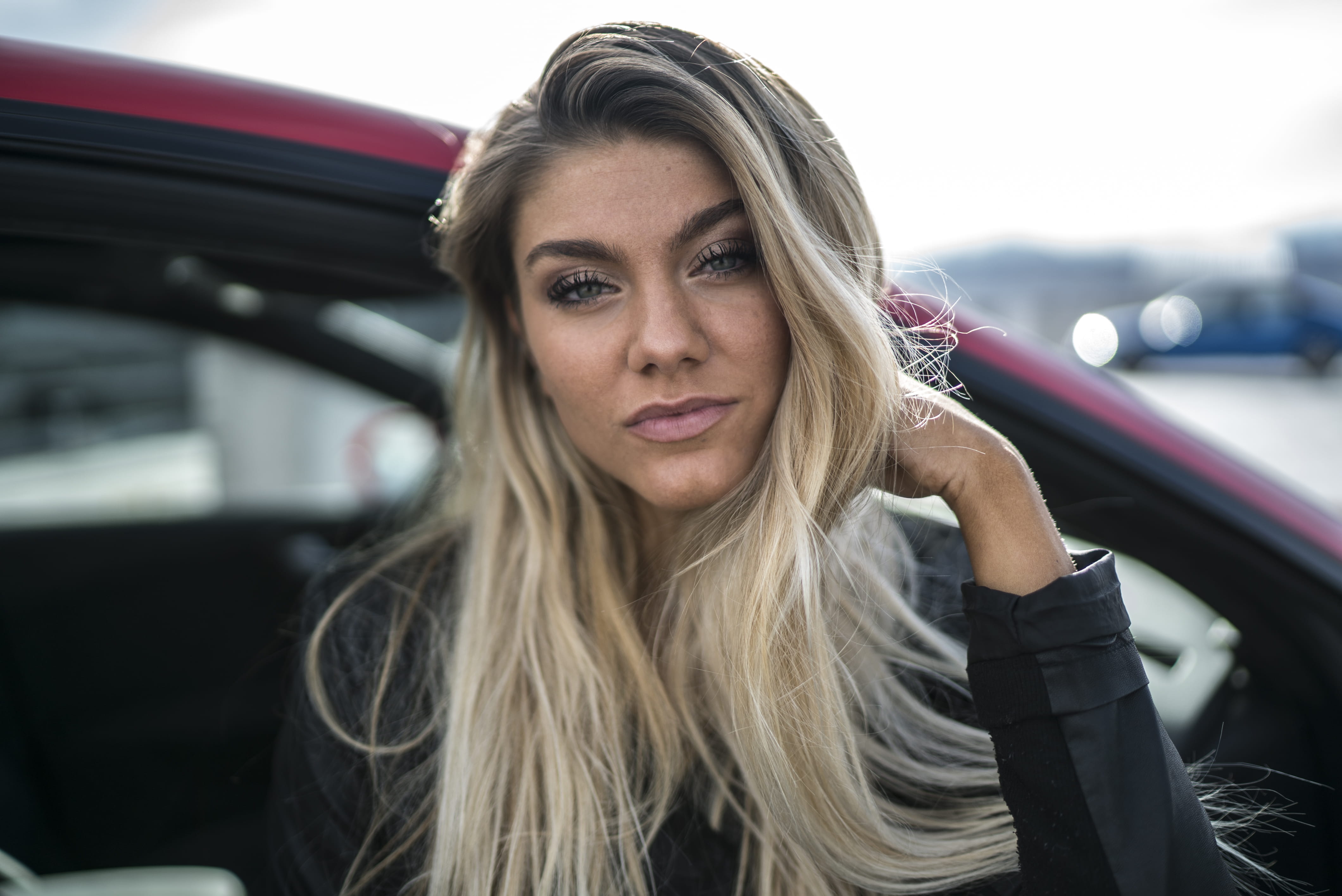 sony photography, journey, young Women, caucasian, zeiss len, adult, black, jacket, window, beside, confidence, adults Only, standing, sony a7s ii, one Woman Only, HD Wallpaper