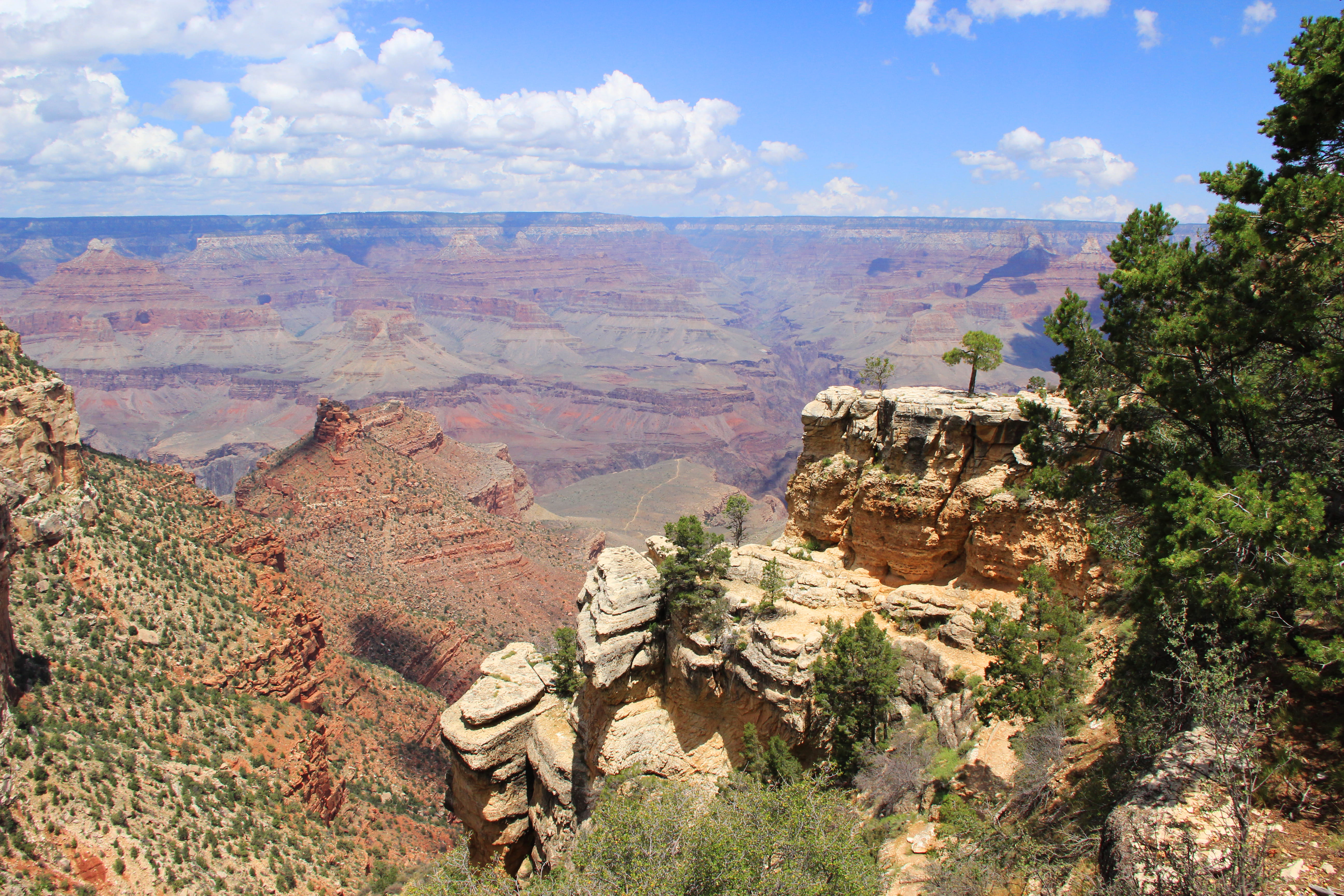 grand canyon, eroded, tranquil scene, united states, arid climate, beauty in nature, plant, moutains, scenics - nature, national park, idyllic, rock - object, HD Wallpaper