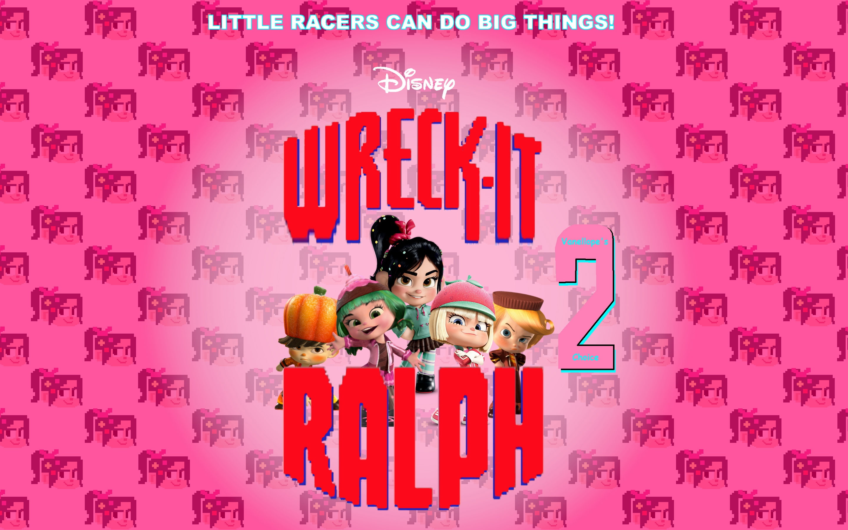 characters, Wreck-It Ralph 2, background, Ralph, Vanellope, 2K, Walt Disney, cartoon, HD Wallpaper