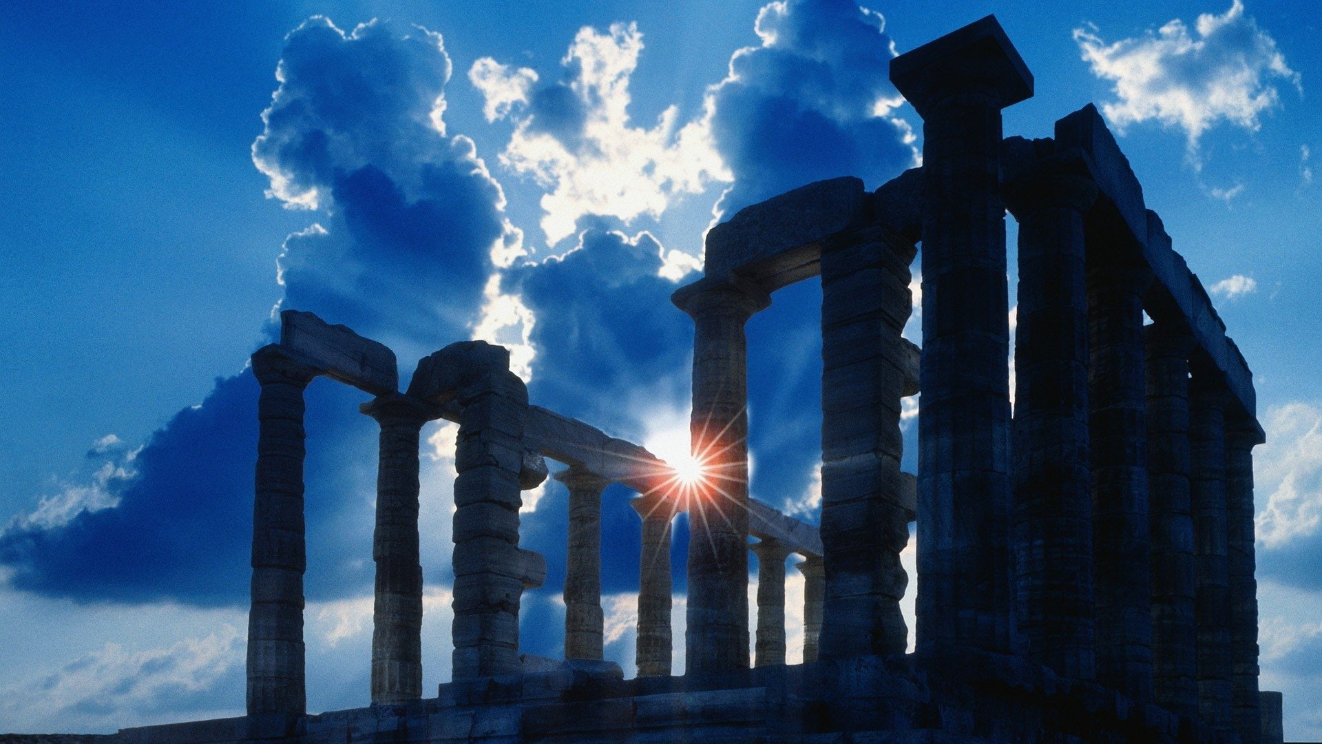 Sun, Cloud, Sunshine, Architecture, Blue, Ruin, Man Made, 1080P, Arch Of Hadrian, HD Wallpaper