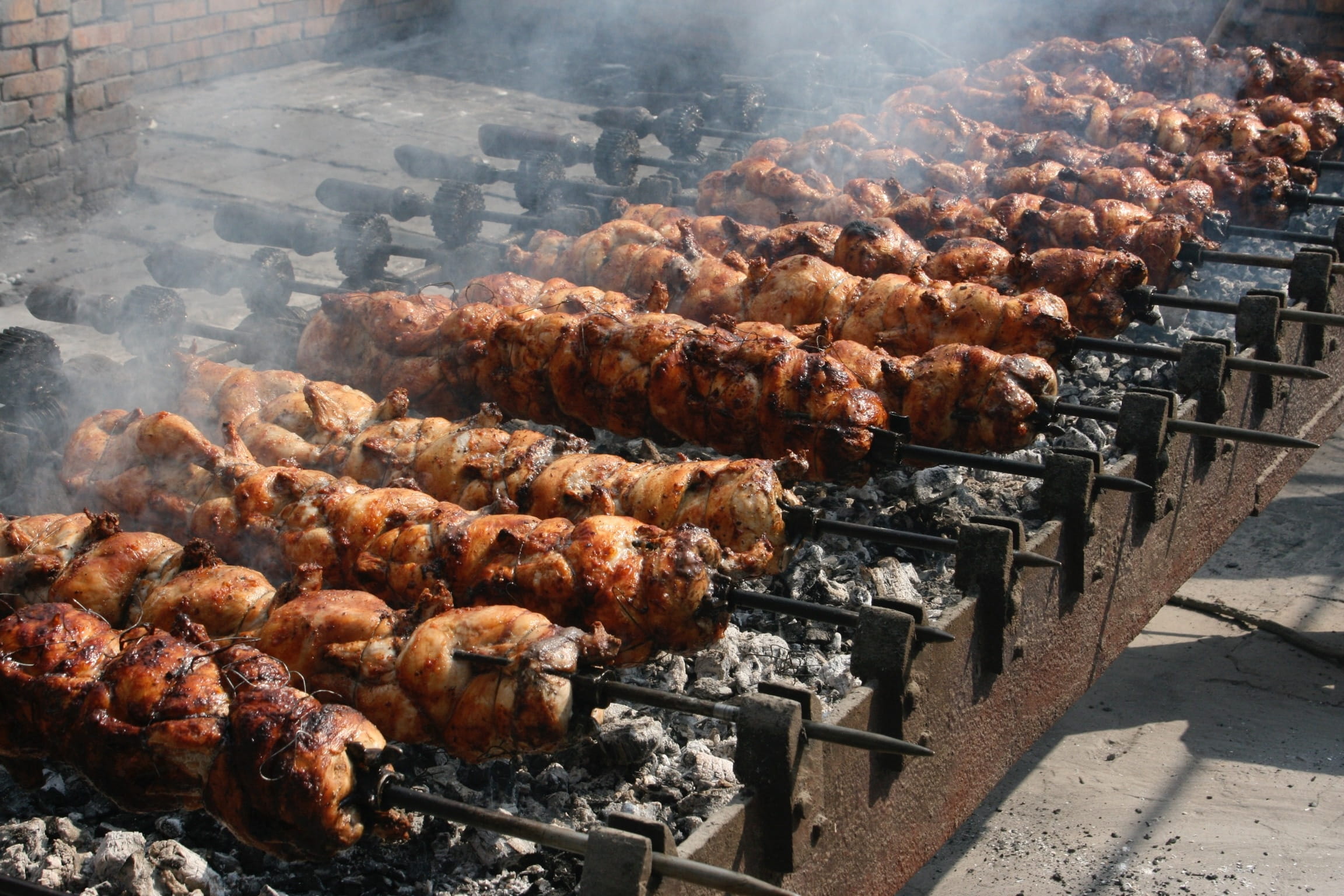 Sizzle, no people, day, high angle view, preparation, heat - temperature, freshness, meat, roasted, sunlight, Food, barbecue grill, burning, wellbeing, HD Wallpaper