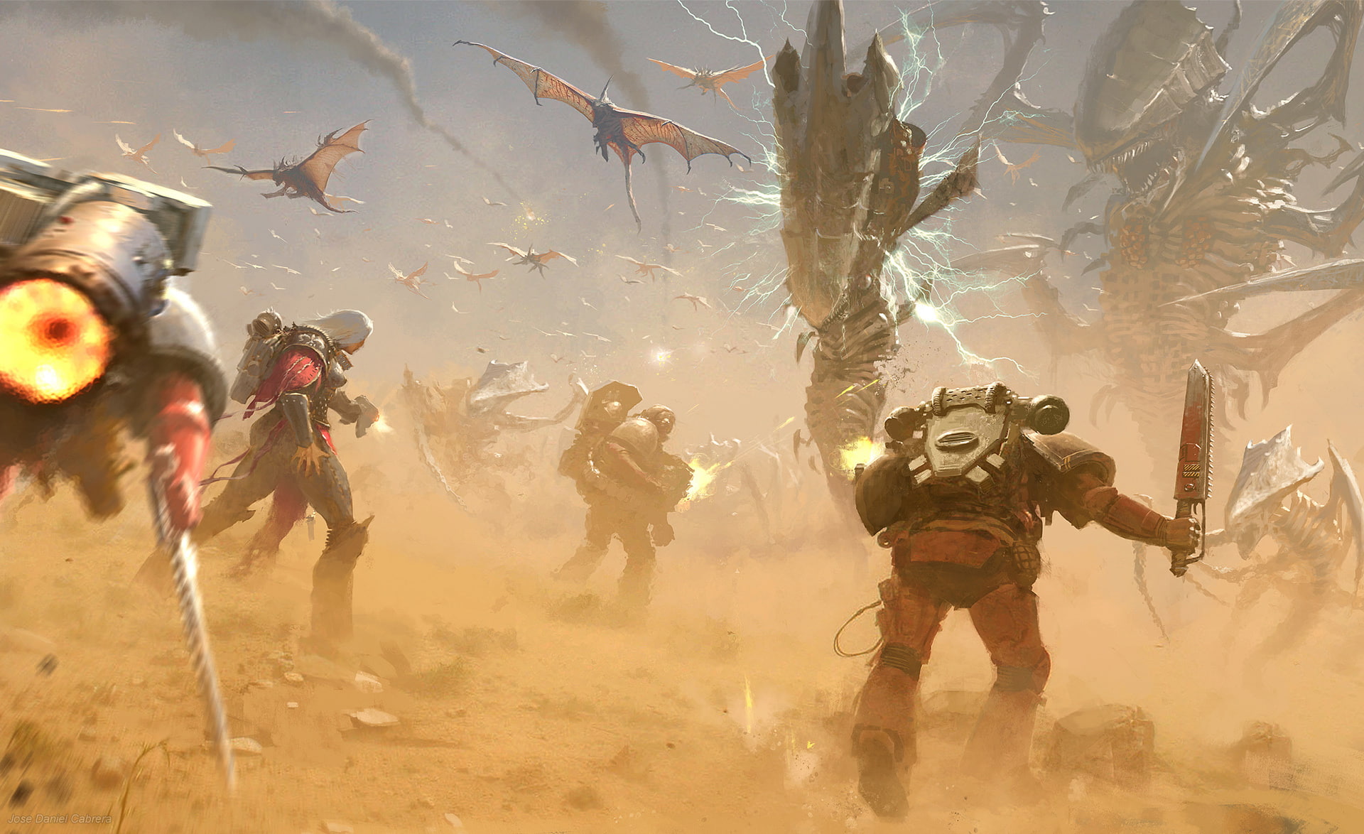 creatures, dragons, Jose Daniel Cabrera, monster, figure, 1080P, monsters, art, the battle, battle, HD Wallpaper